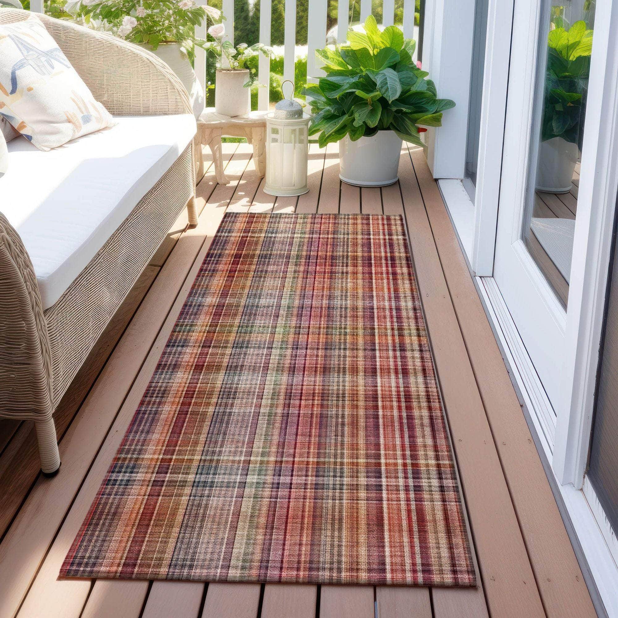 Machine Made ACN541 Red Rugs