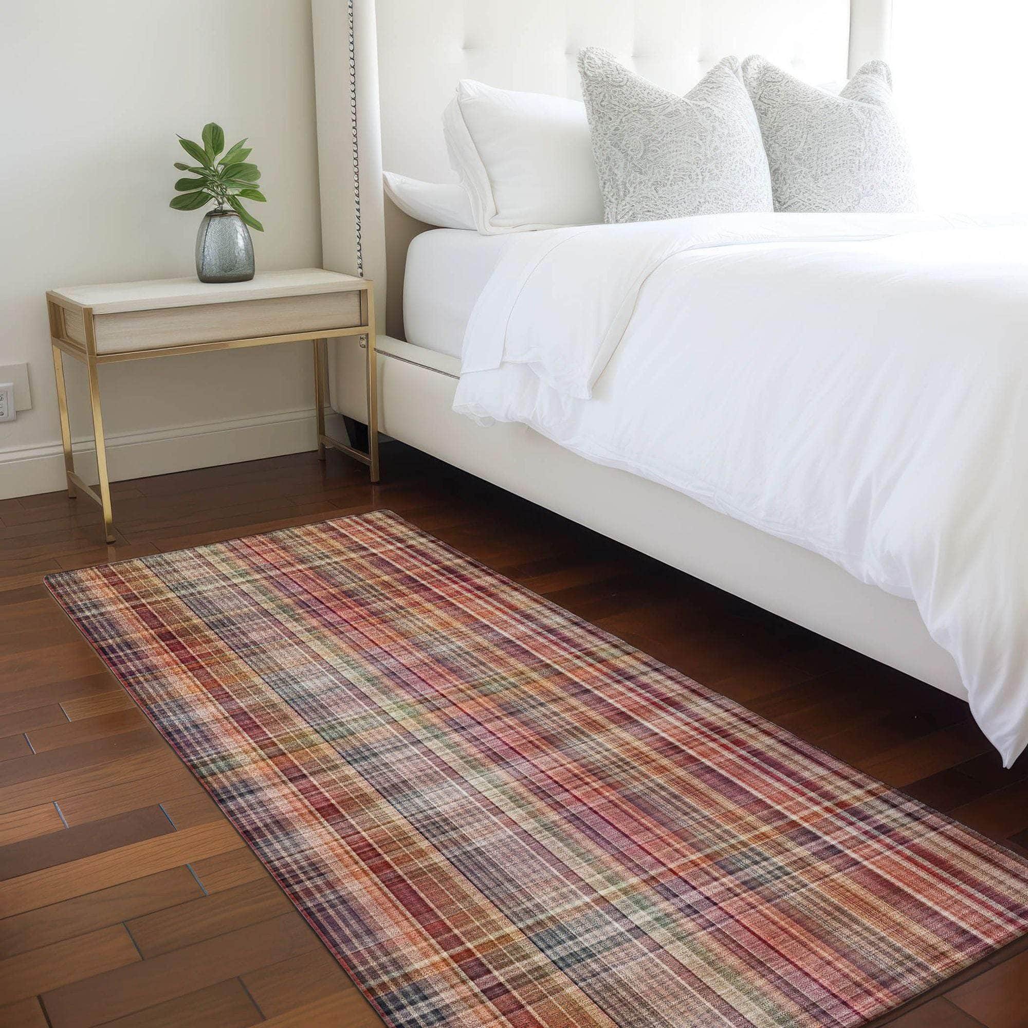 Machine Made ACN541 Red Rugs