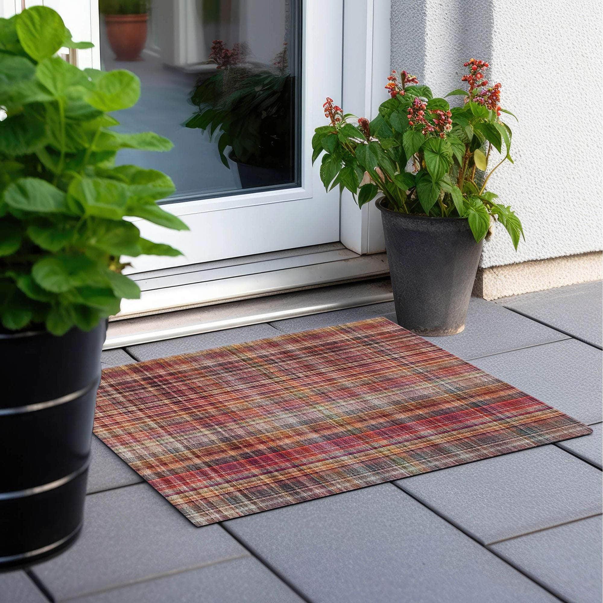 Machine Made ACN541 Red Rugs
