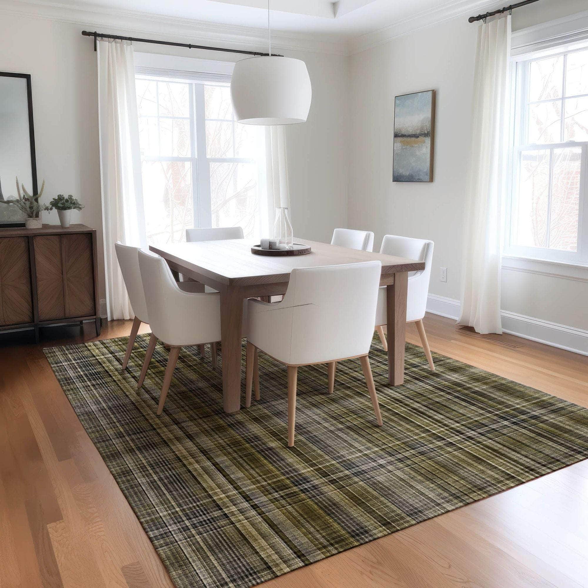 Machine Made ACN541 Taupe Brown Rugs