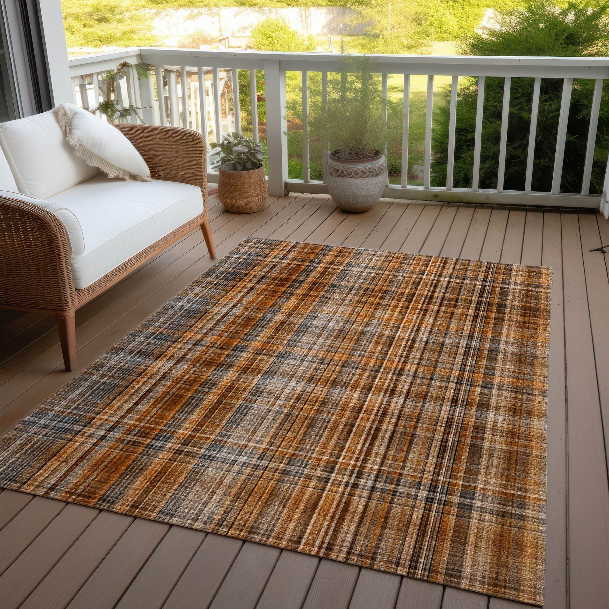 Machine Made ACN541 Terracotta Orange Rugs