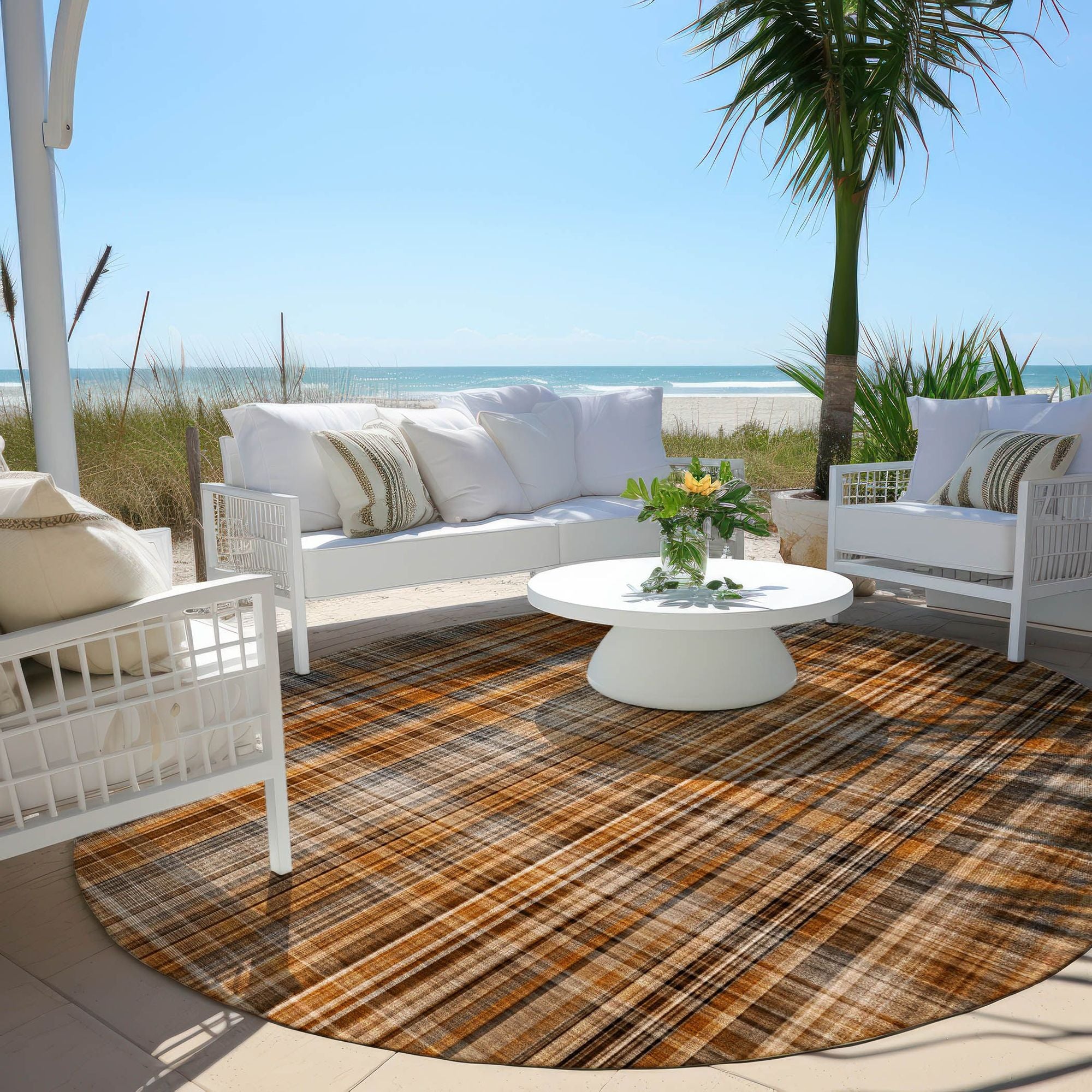Machine Made ACN541 Terracotta Orange Rugs