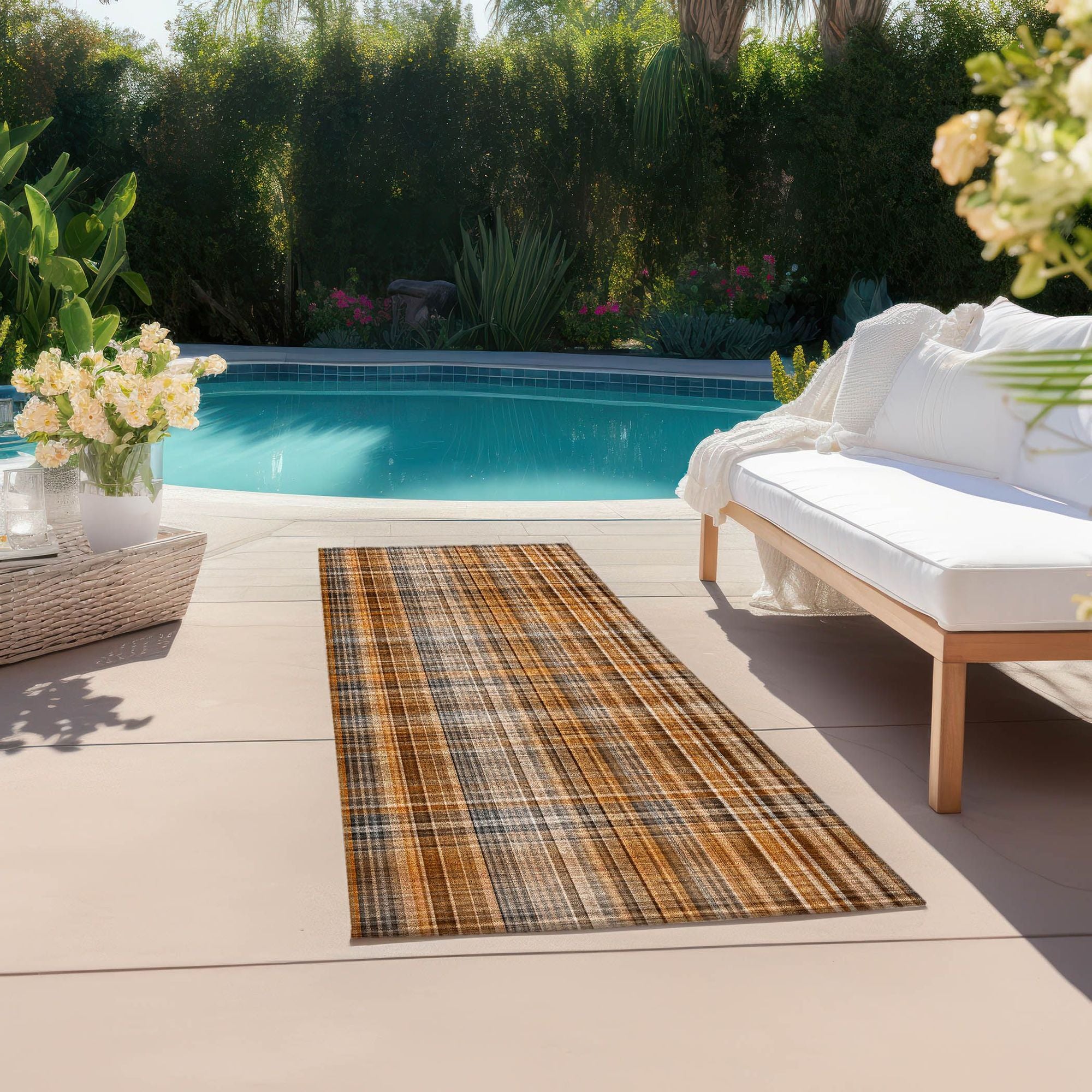 Machine Made ACN541 Terracotta Orange Rugs