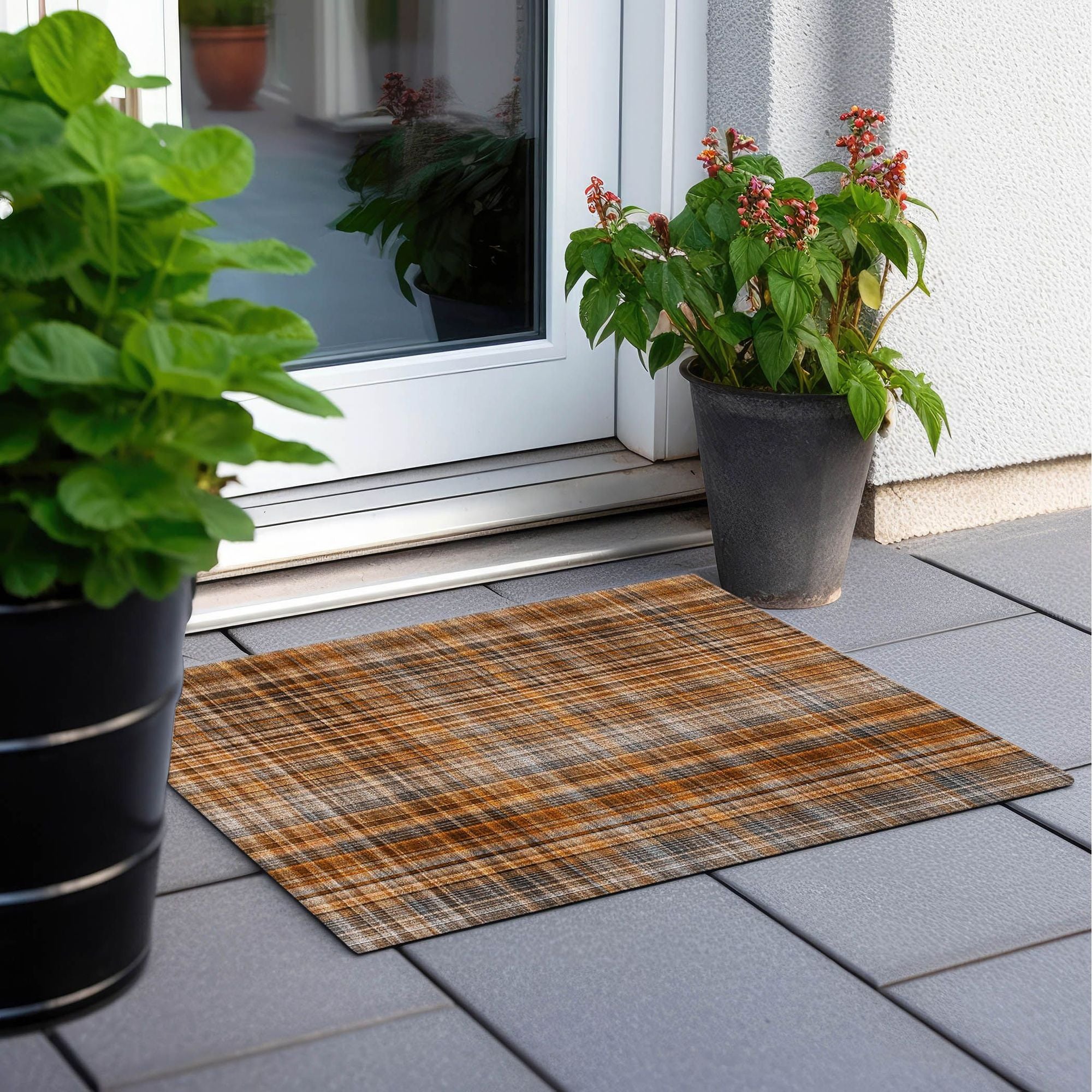 Machine Made ACN541 Terracotta Orange Rugs