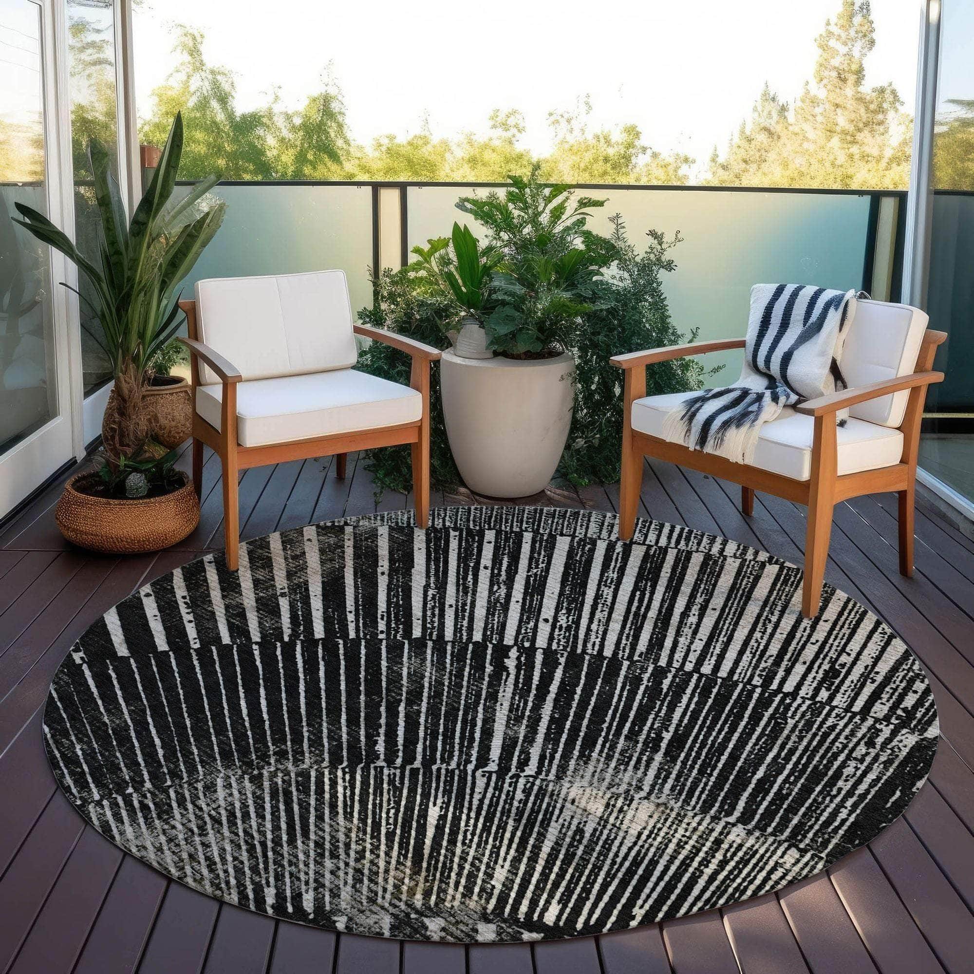 Machine Made ACN542 Black Rugs