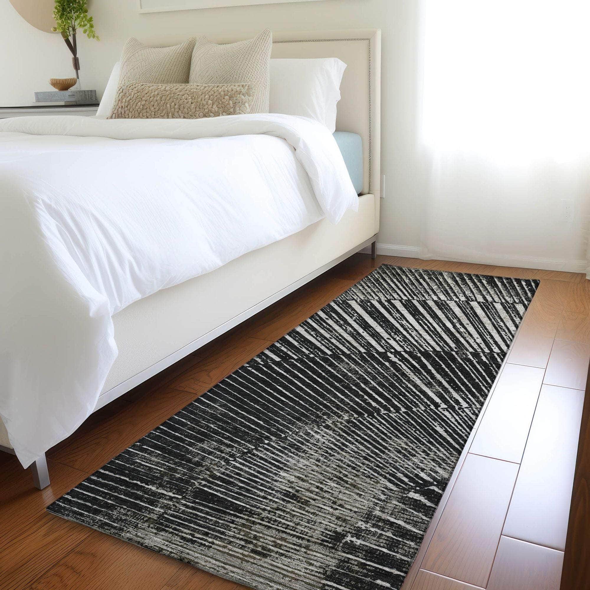 Machine Made ACN542 Black Rugs