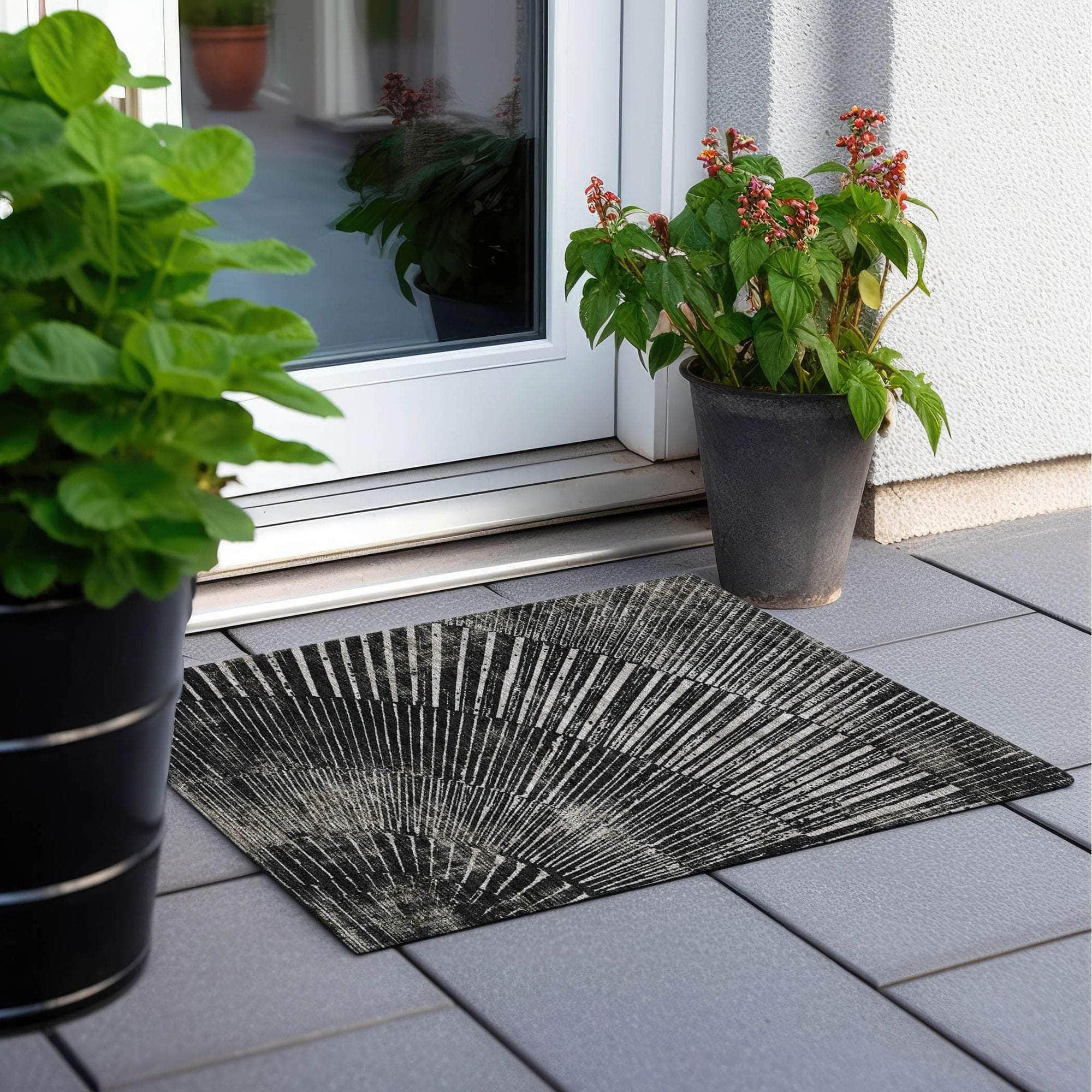 Machine Made ACN542 Black Rugs