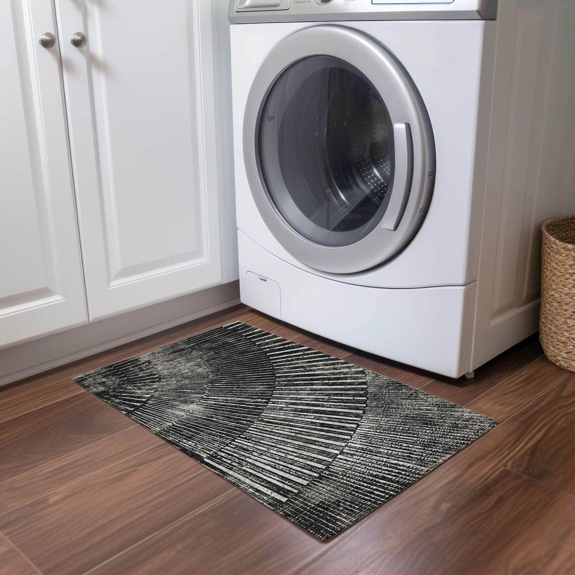 Machine Made ACN542 Black Rugs