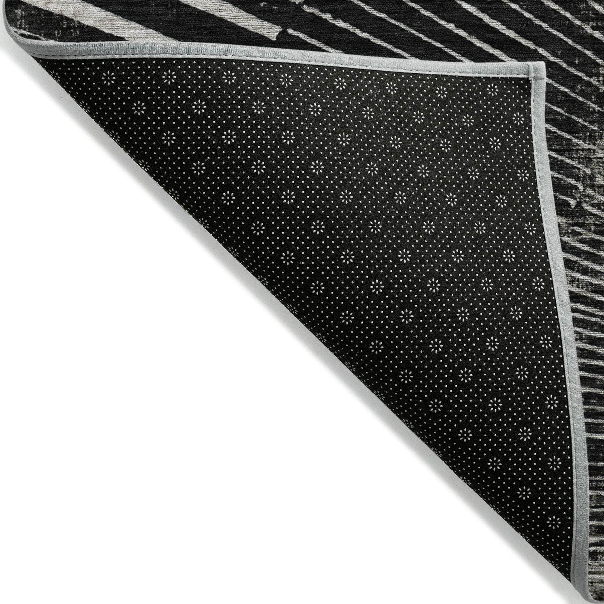 Machine Made ACN542 Black Rugs