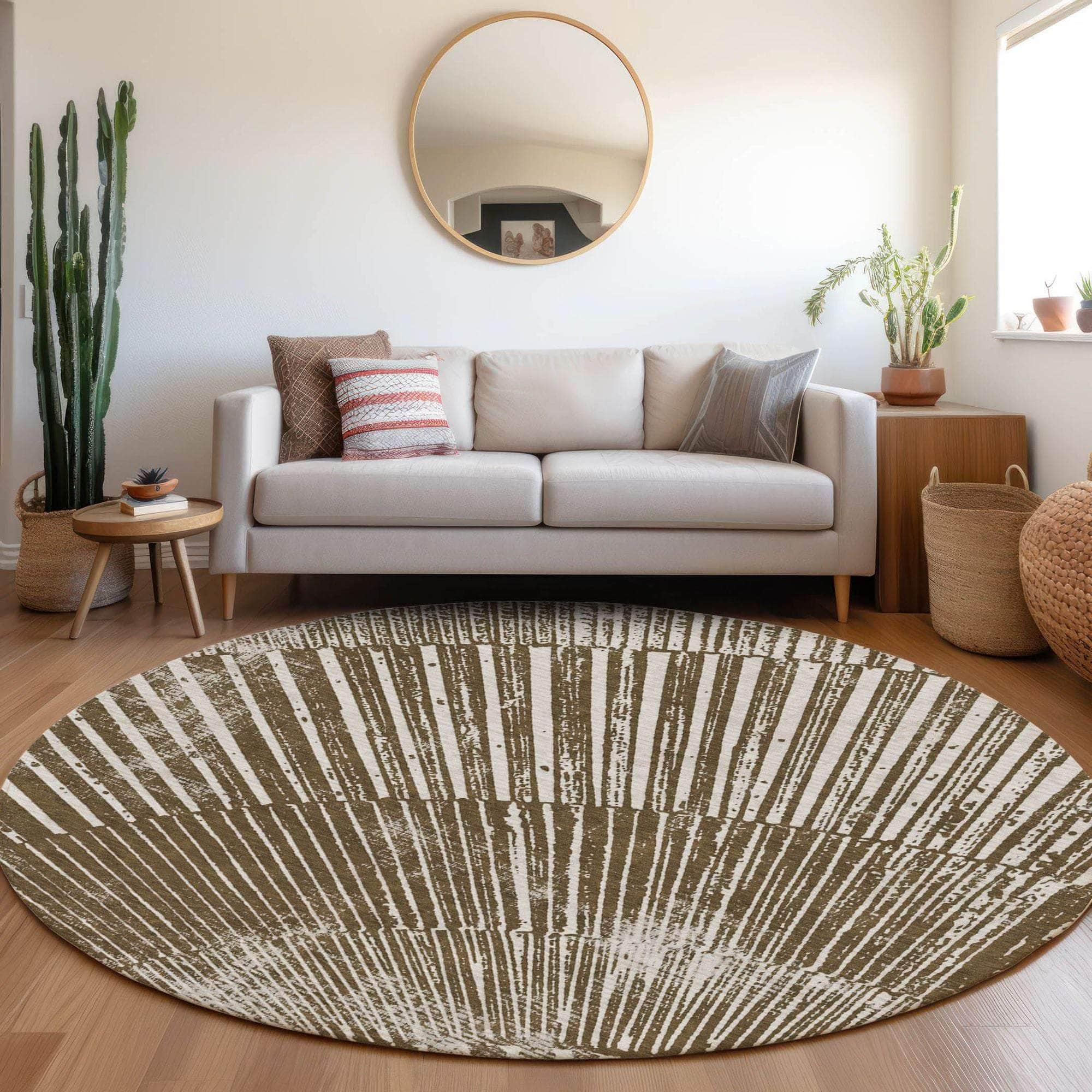 Machine Made ACN542 Chocolate Brown Rugs