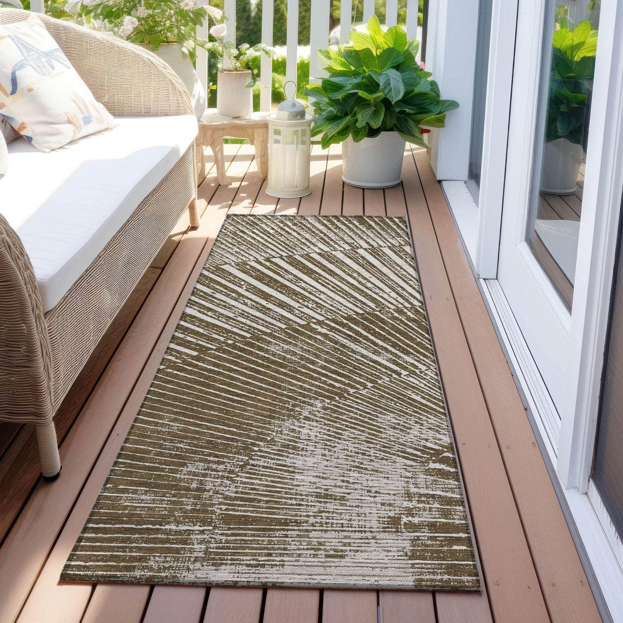 Machine Made ACN542 Chocolate Brown Rugs