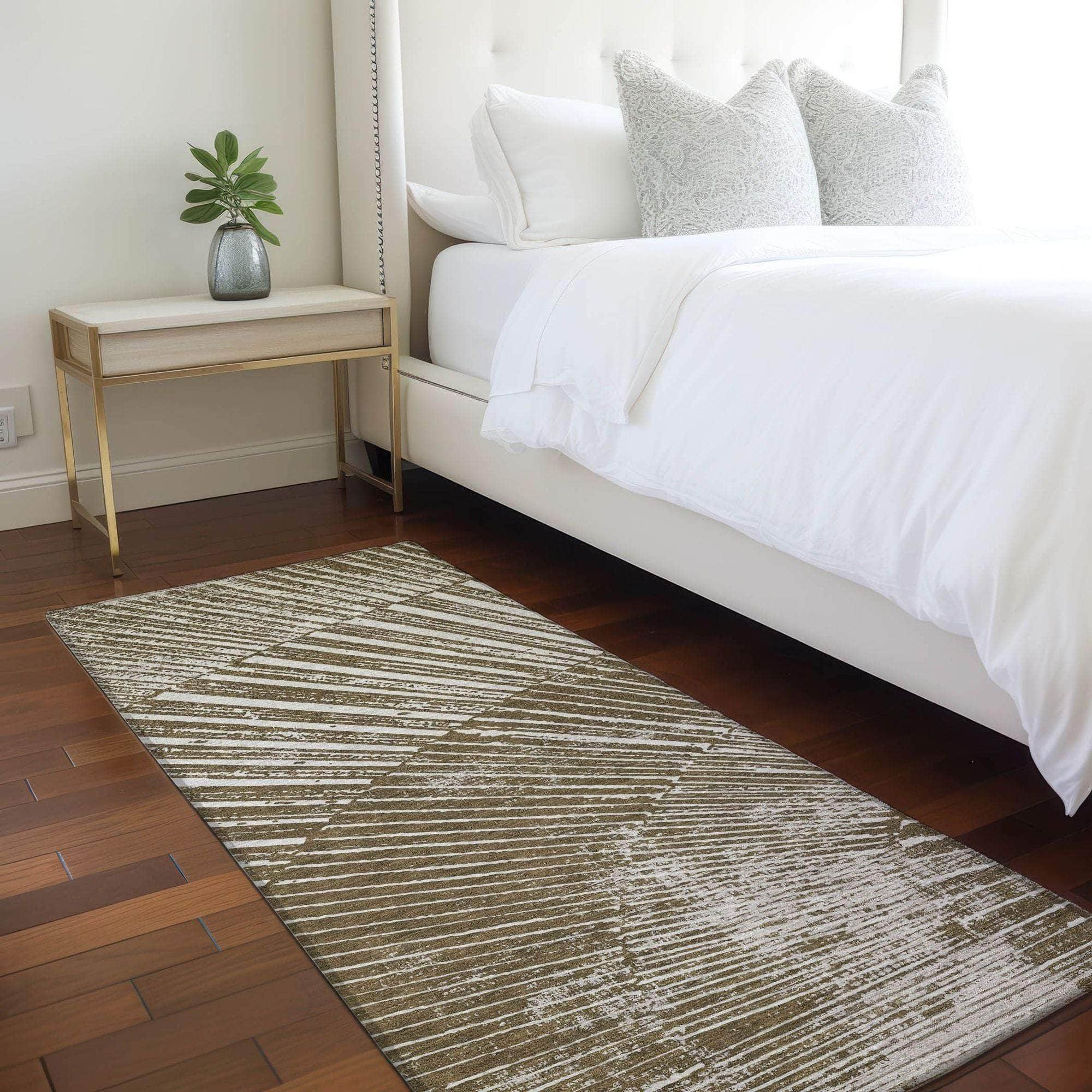 Machine Made ACN542 Chocolate Brown Rugs