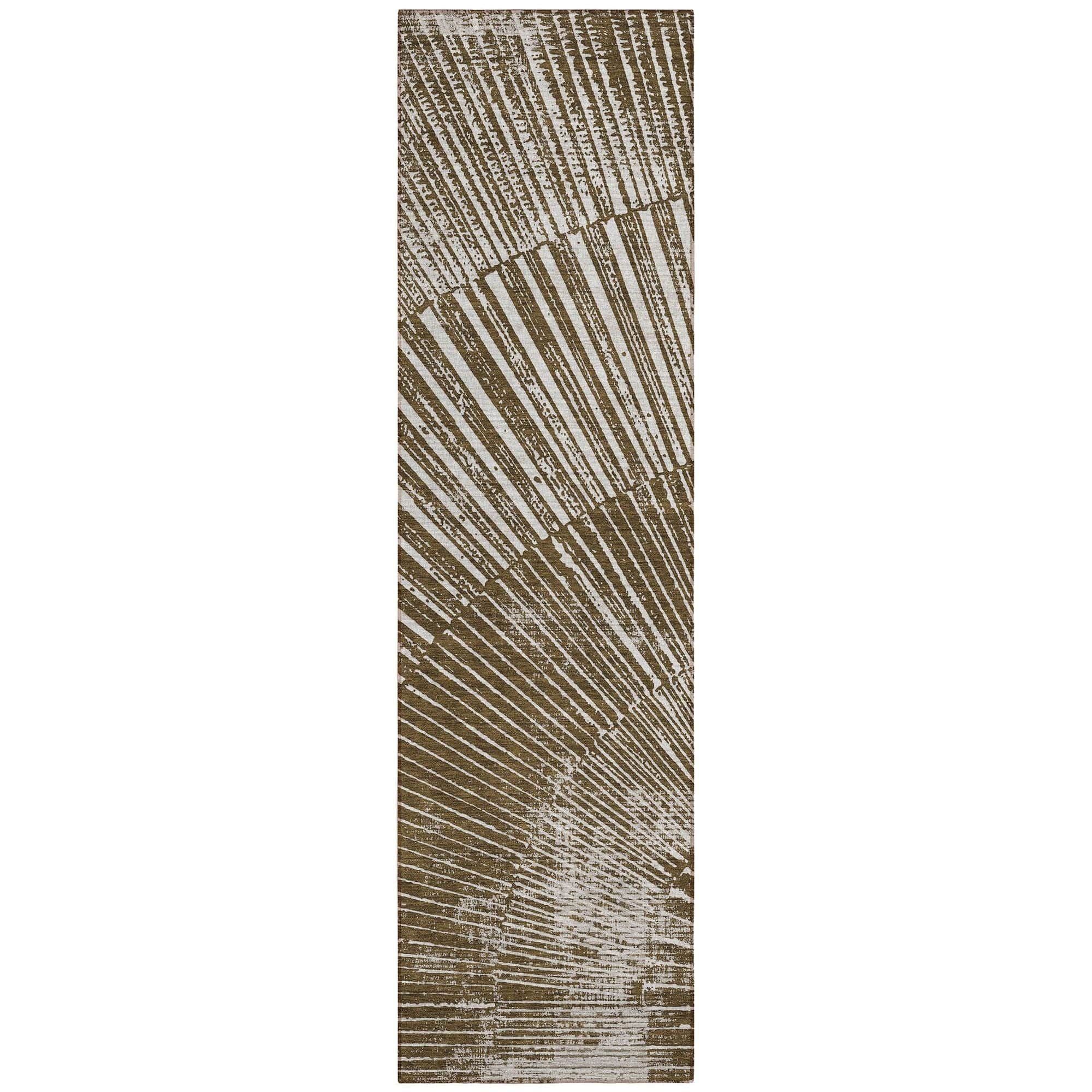 Machine Washable Chocolate Brown Rug - Indoor / Outdoor - Kids / Pet Friendly Organic Print Rug