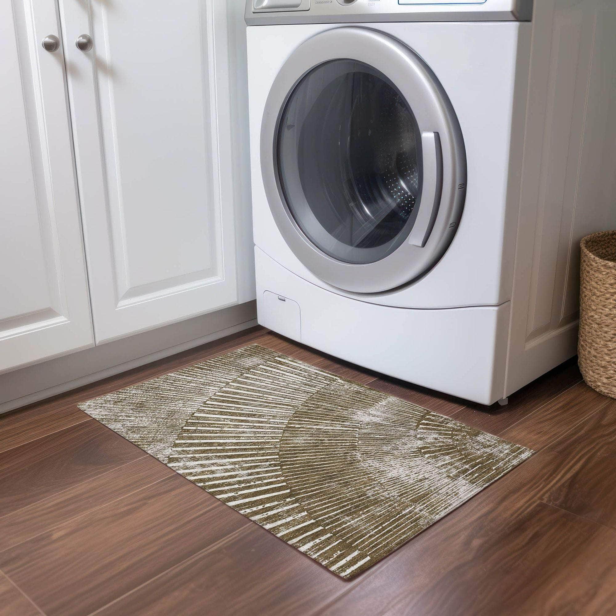 Machine Made ACN542 Chocolate Brown Rugs