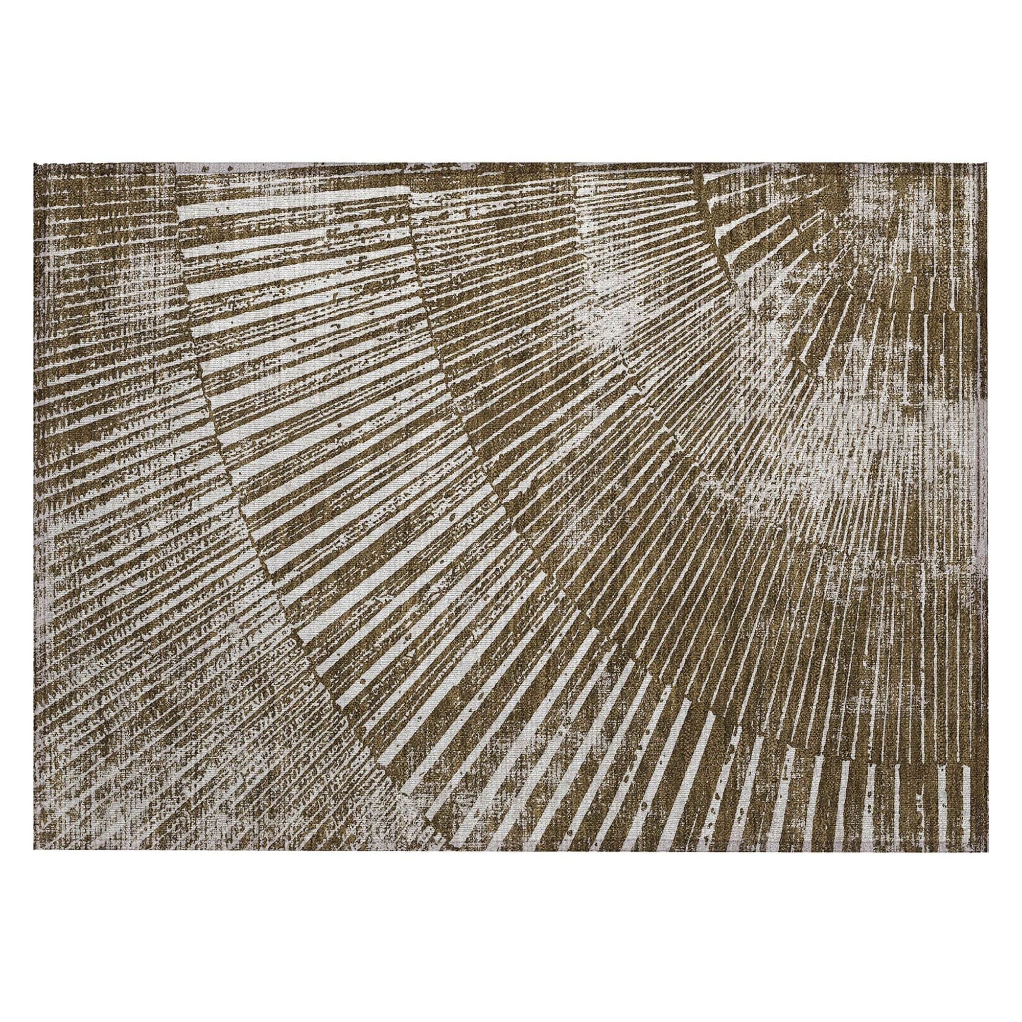 Machine Washable Chocolate Brown Rug - Indoor / Outdoor - Kids / Pet Friendly Organic Print Rug