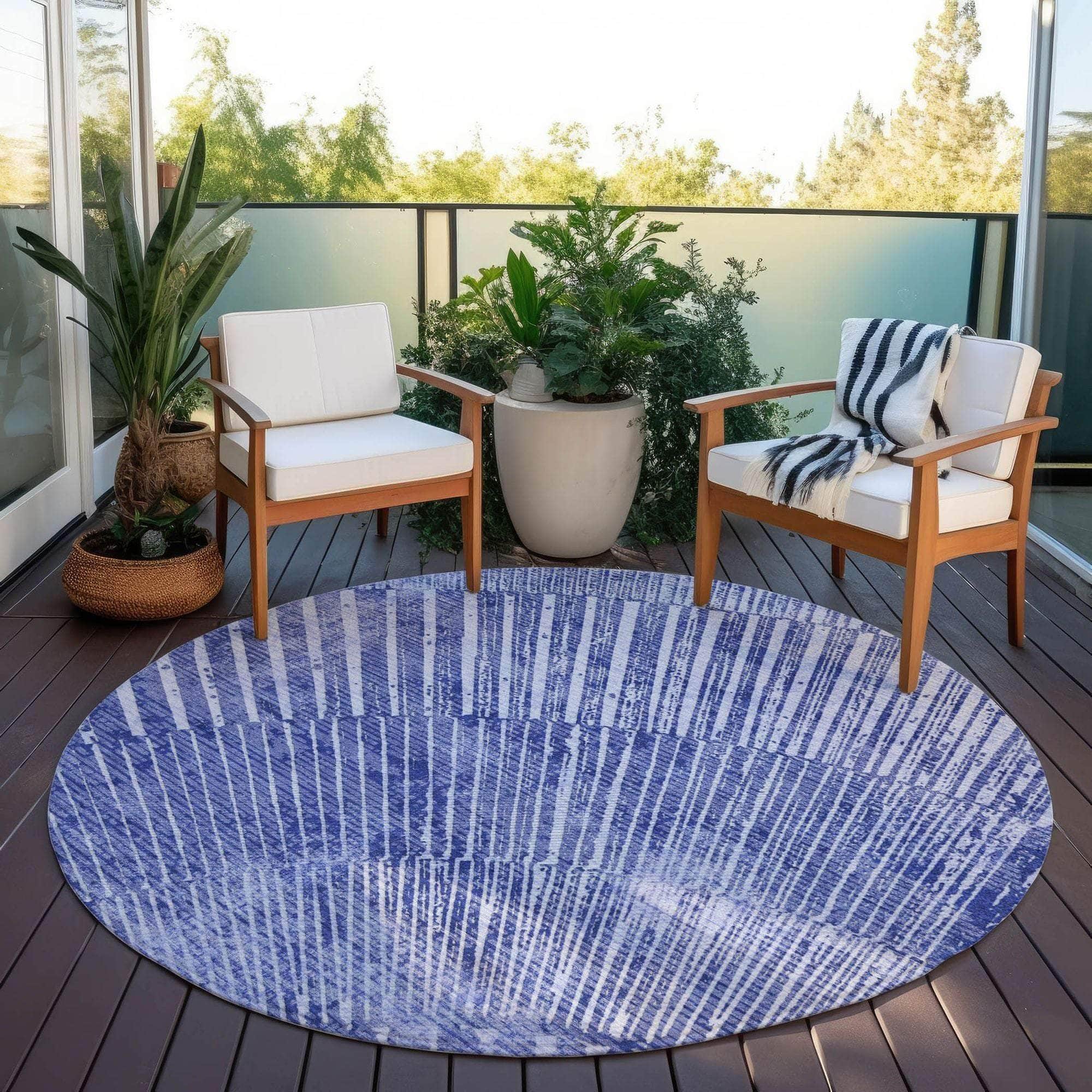 Machine Made ACN542 Navy Blue Rugs