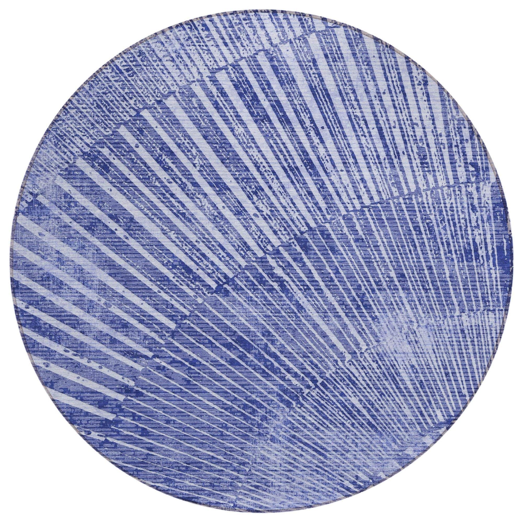 Machine Washable Navy Blue Rug - Indoor / Outdoor - Kids / Pet Friendly Organic Print Rug