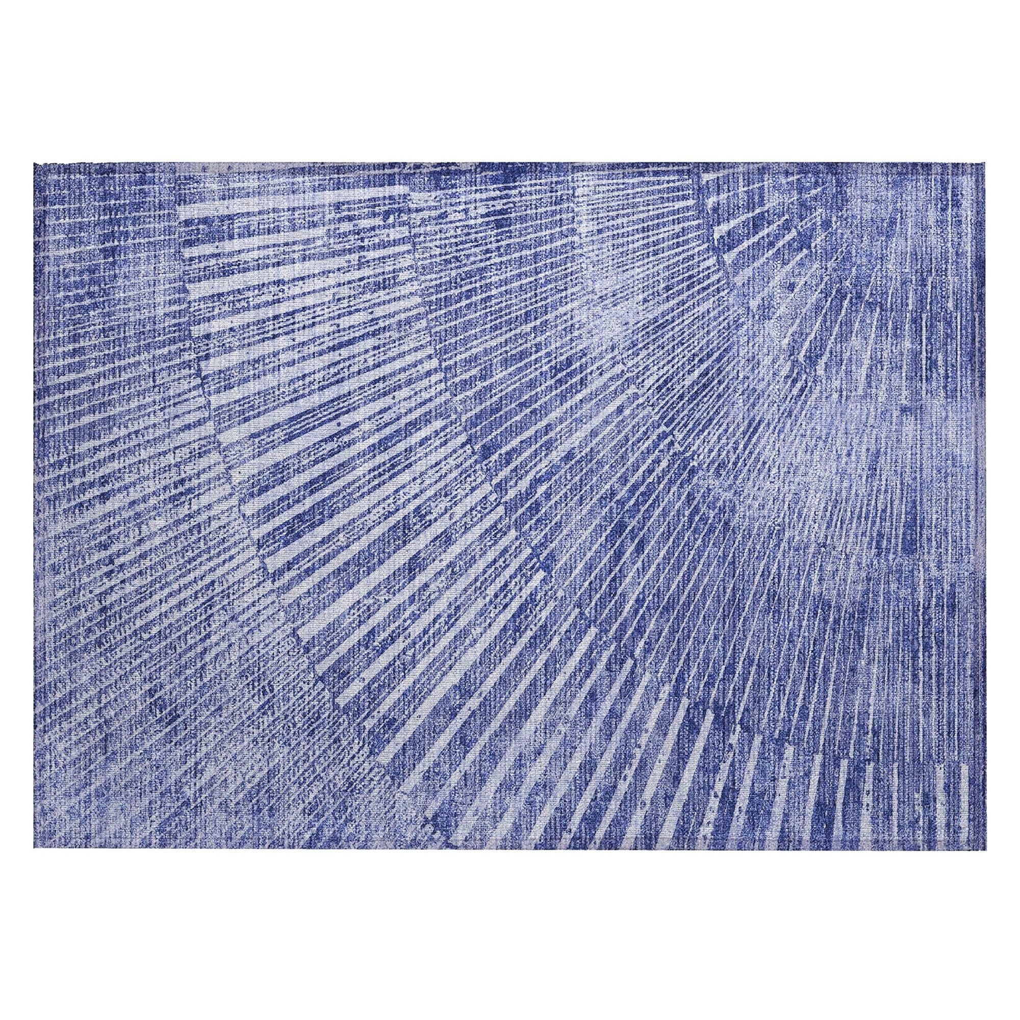 Machine Washable Navy Blue Rug - Indoor / Outdoor - Kids / Pet Friendly Organic Print Rug