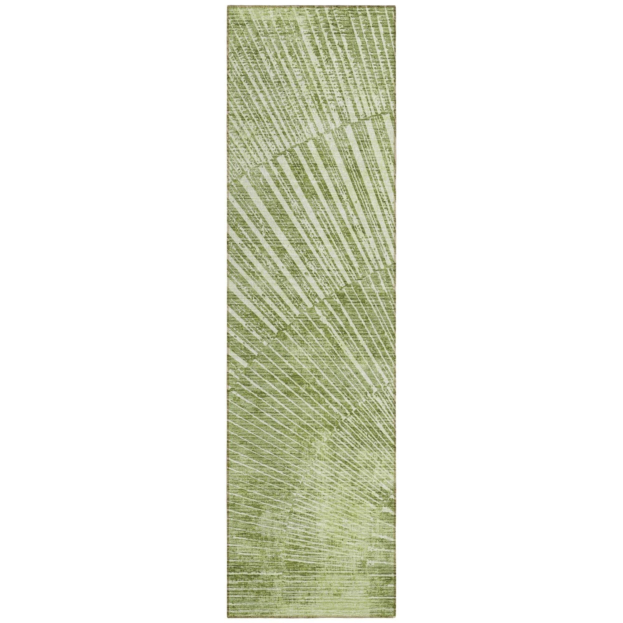 Machine Washable Sage Green Rug - Indoor / Outdoor - Kids / Pet Friendly Organic Print Rug