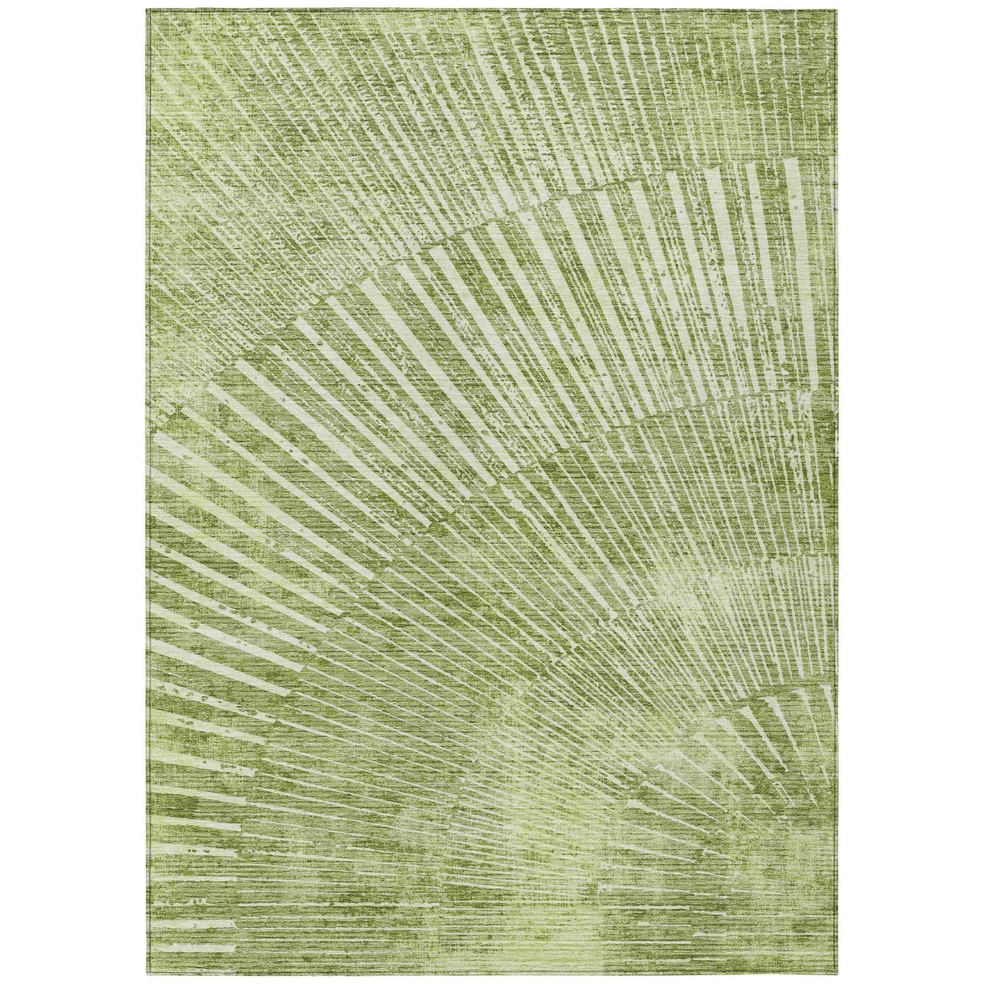 Machine Washable Sage Green Rug - Indoor / Outdoor - Kids / Pet Friendly Organic Print Rug