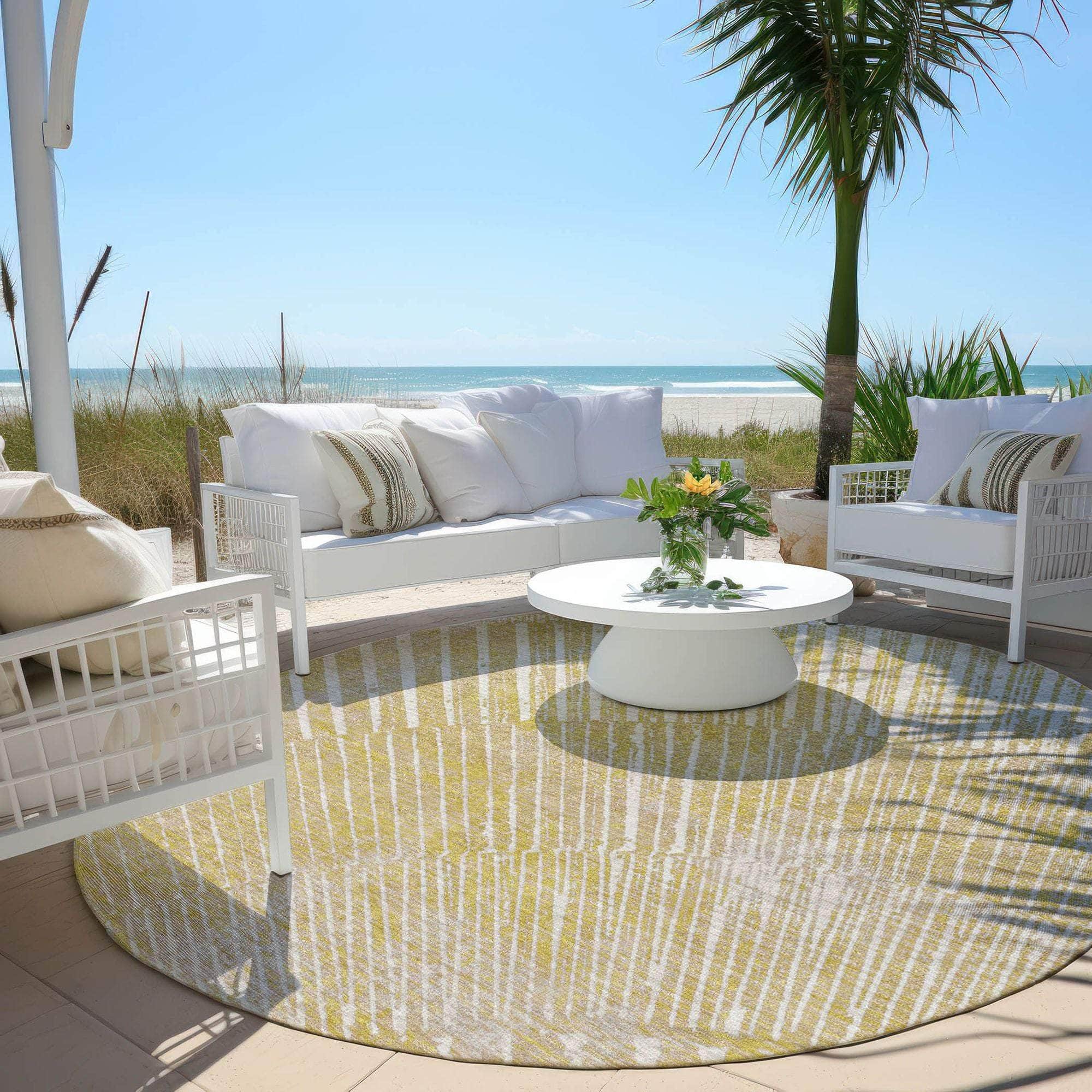 Machine Made ACN542 Wheat Gold Rugs