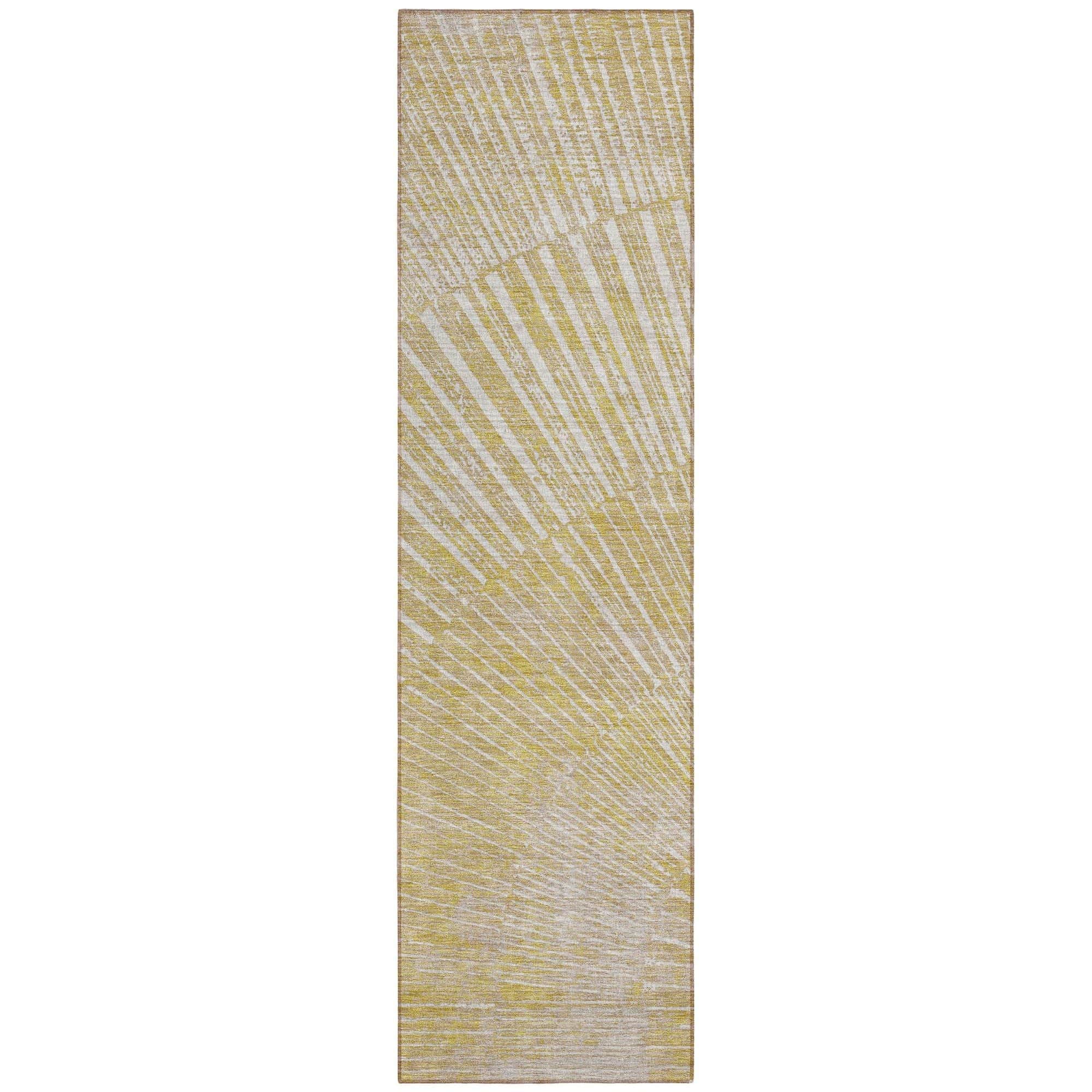 Machine Washable Wheat Gold Rug - Indoor / Outdoor - Kids / Pet Friendly Organic Print Rug