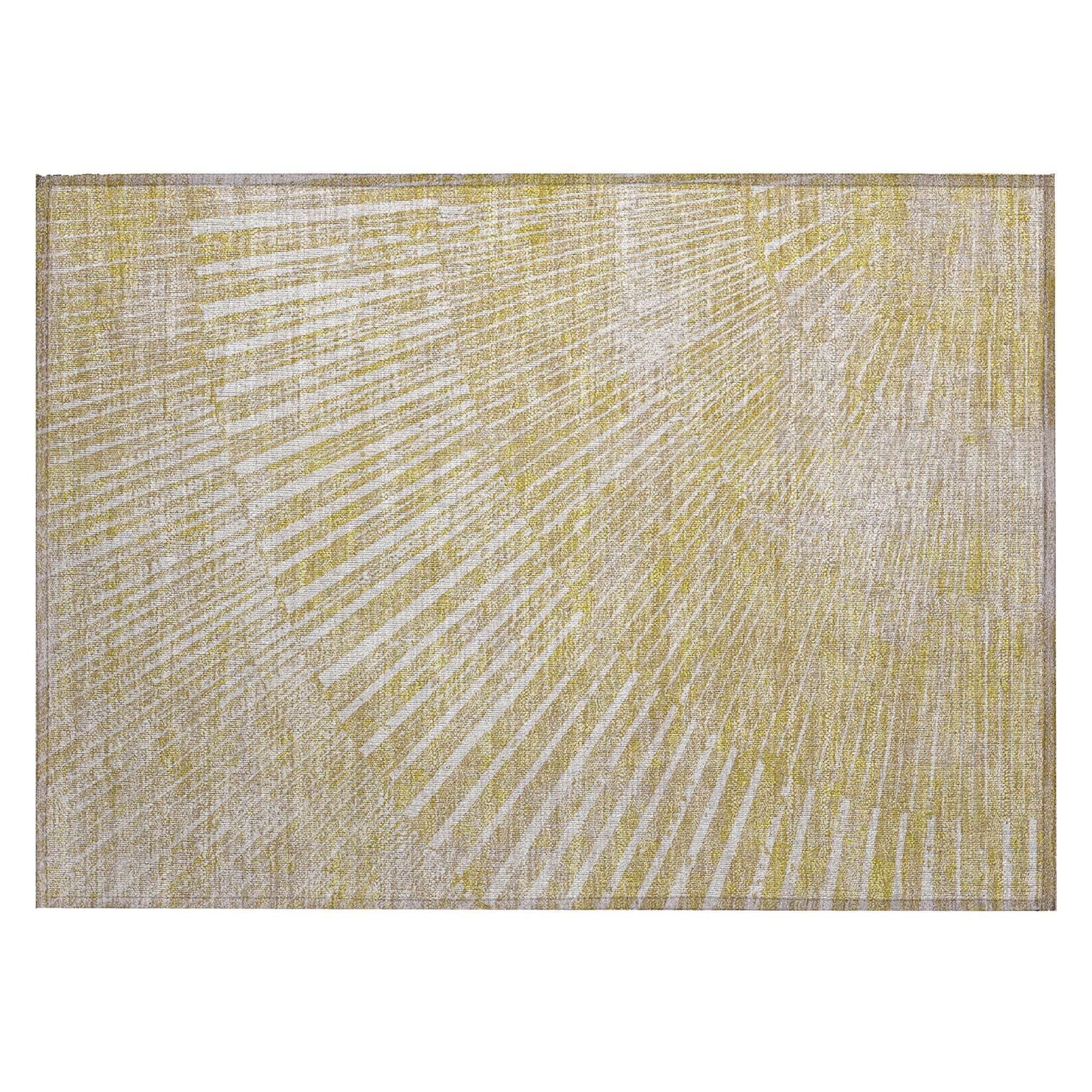 Machine Washable Wheat Gold Rug - Indoor / Outdoor - Kids / Pet Friendly Organic Print Rug