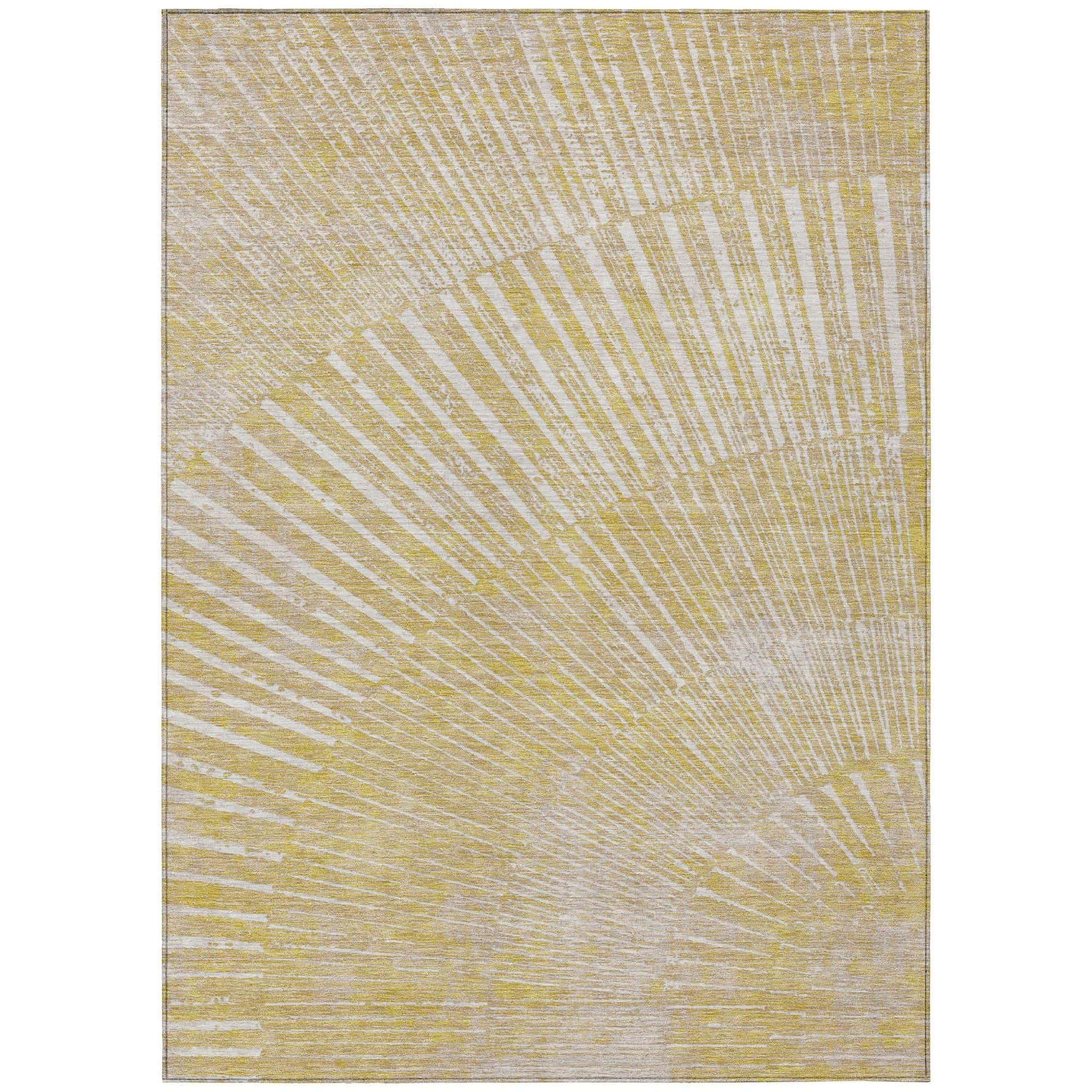 Machine Washable Wheat Gold Rug - Indoor / Outdoor - Kids / Pet Friendly Organic Print Rug