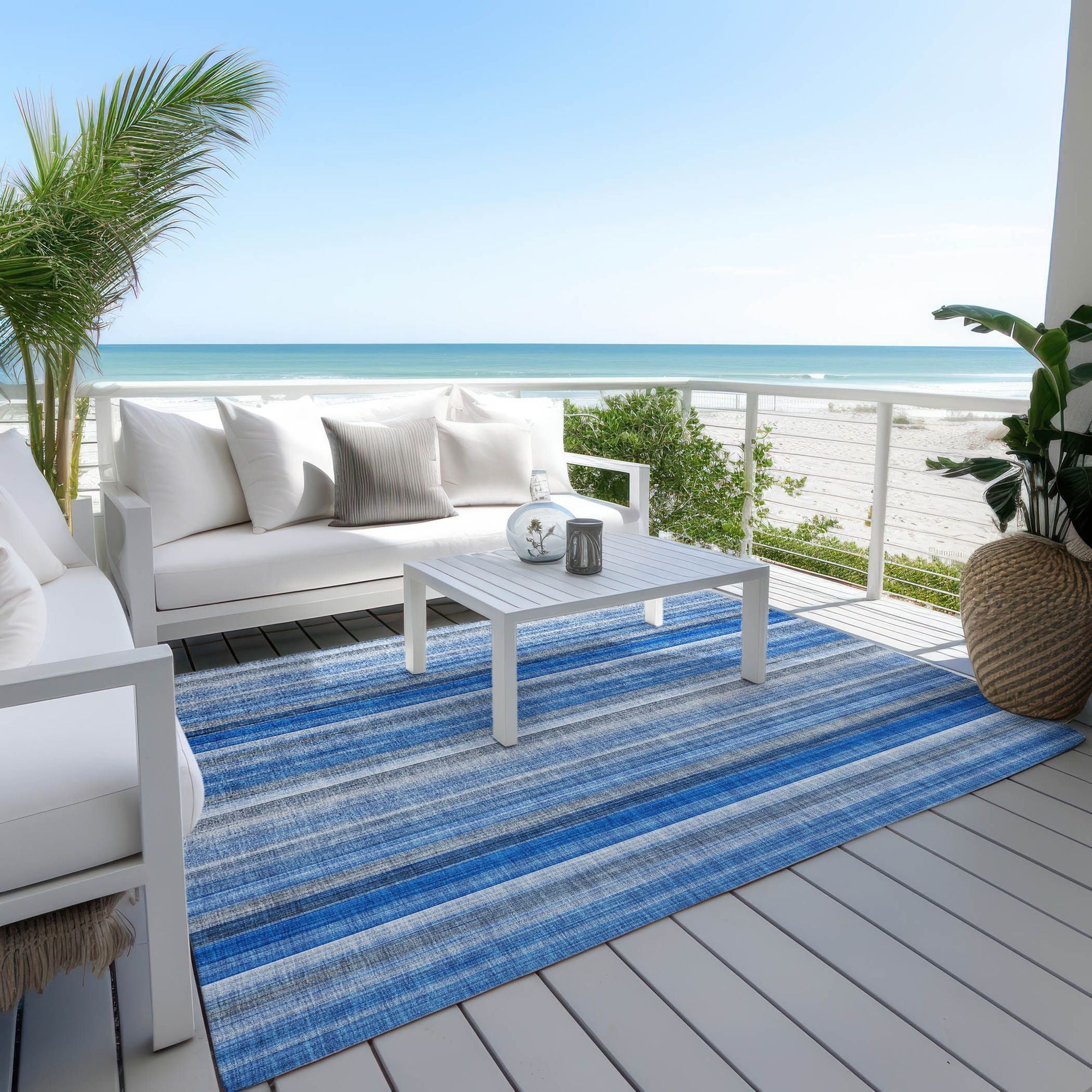 Machine Made ACN543 Blue Rugs