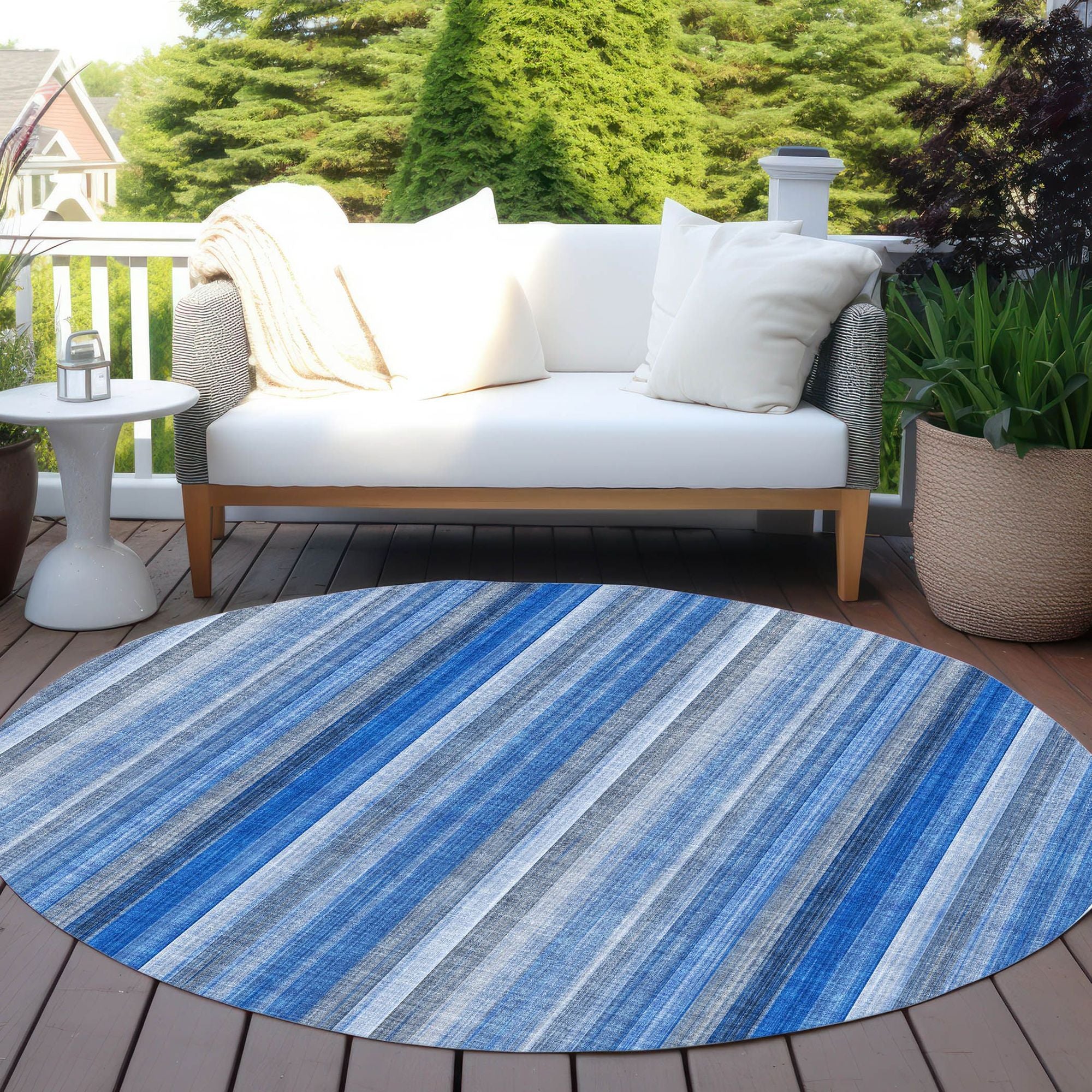 Machine Made ACN543 Blue Rugs