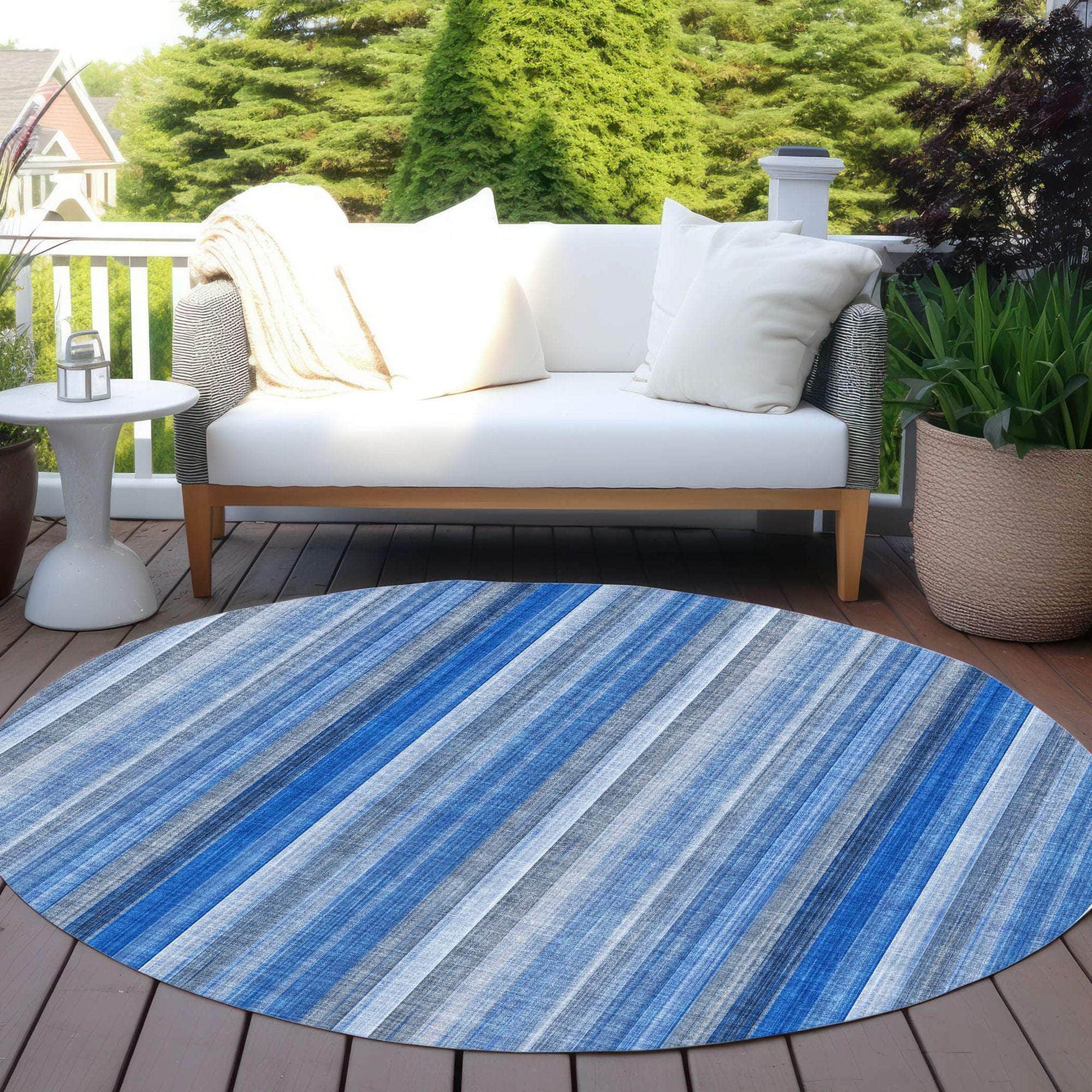 Machine Made ACN543 Blue Rugs