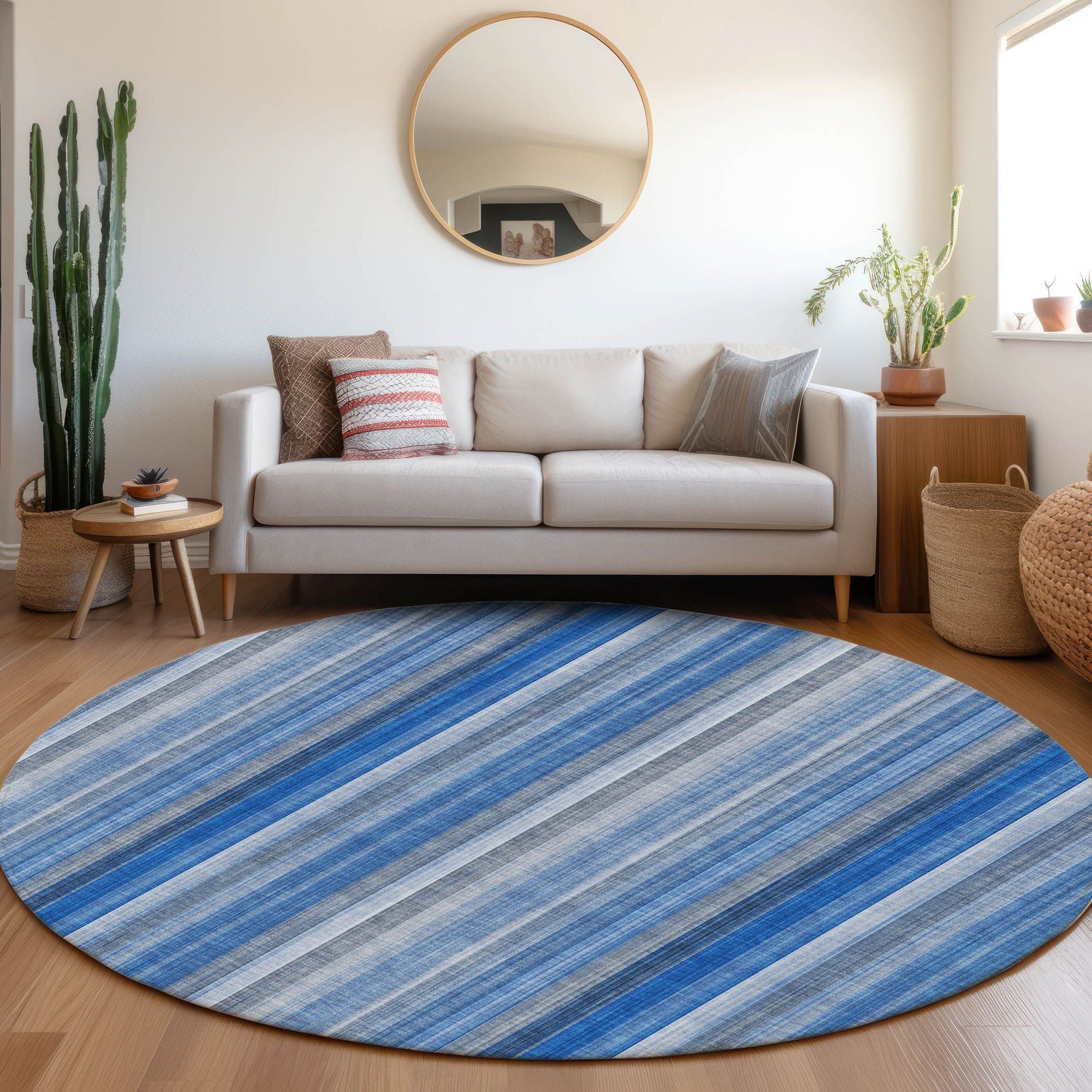 Machine Made ACN543 Blue Rugs