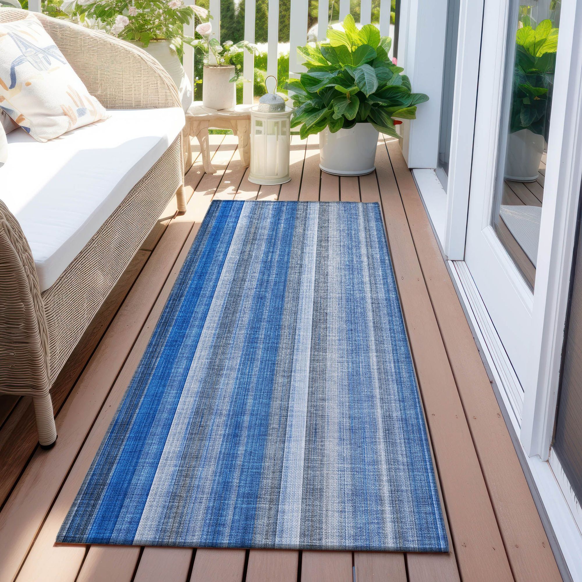 Machine Made ACN543 Blue Rugs