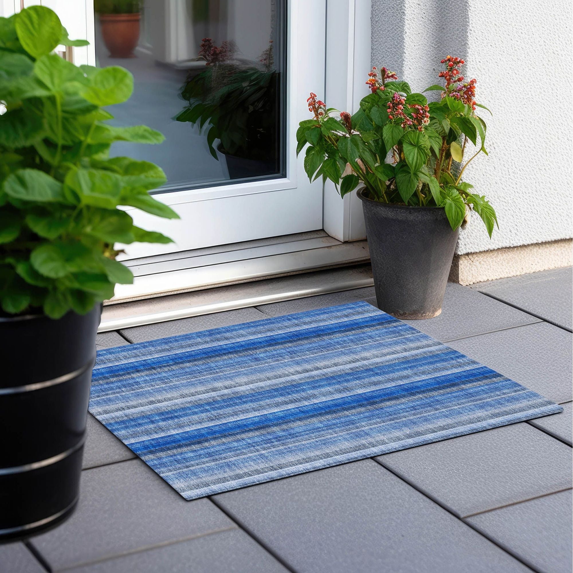 Machine Made ACN543 Blue Rugs
