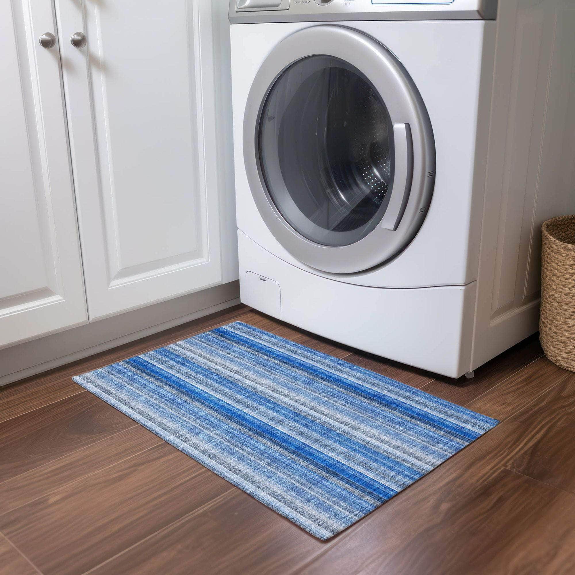 Machine Made ACN543 Blue Rugs