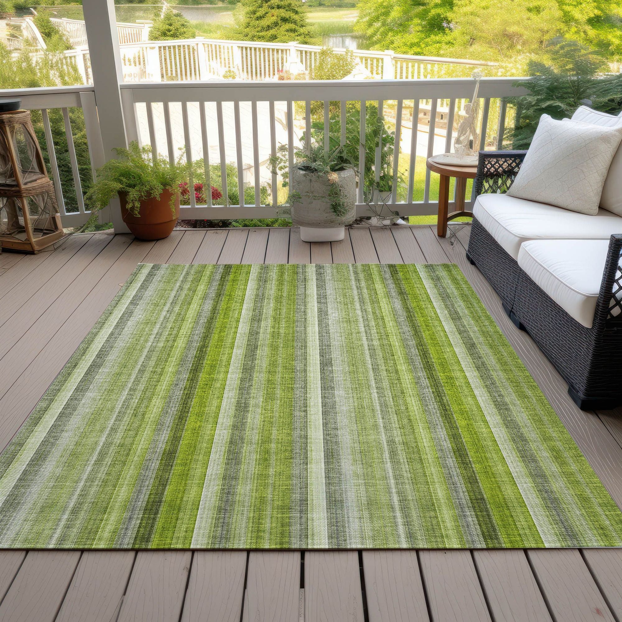 Machine Made ACN543 Green Rugs