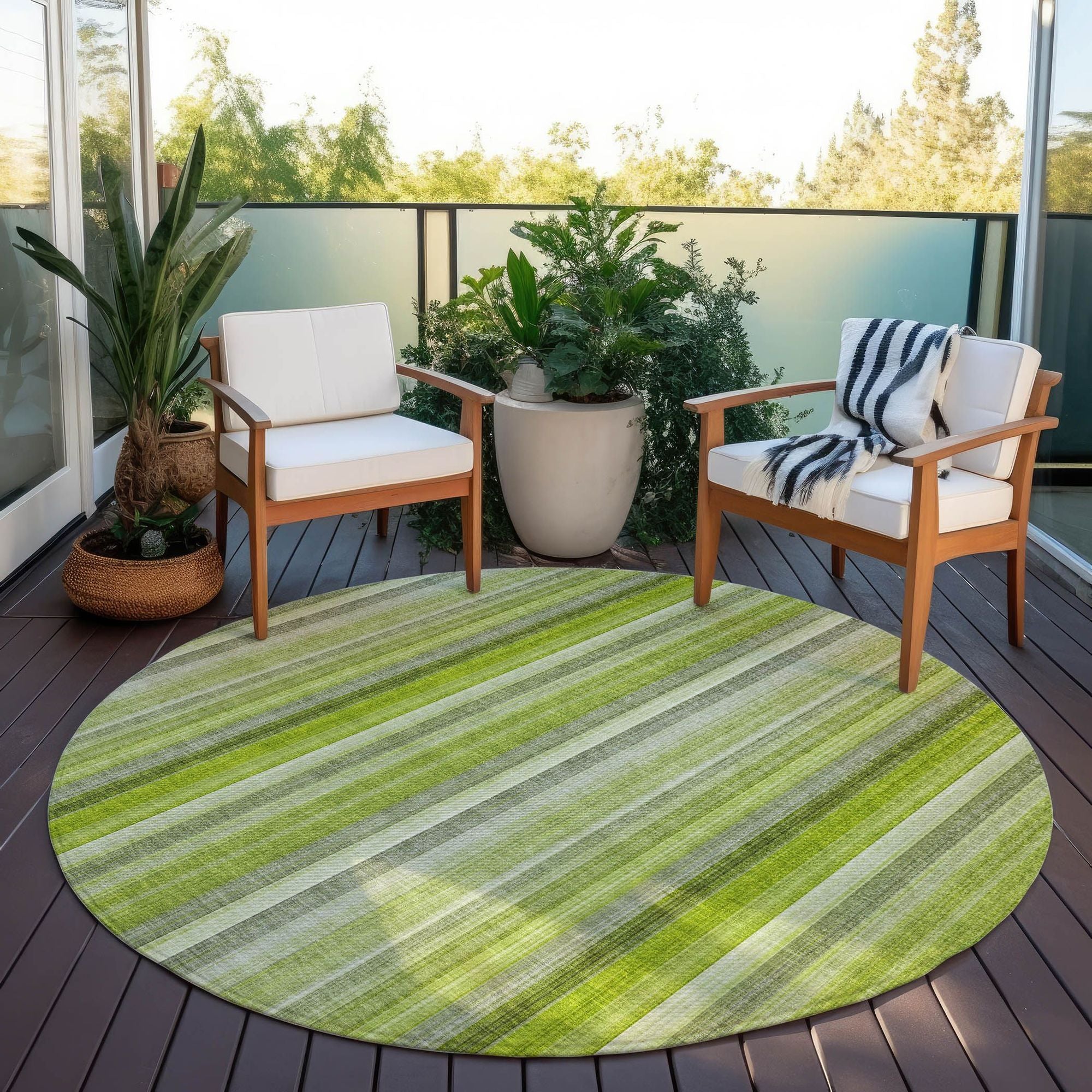 Machine Made ACN543 Green Rugs