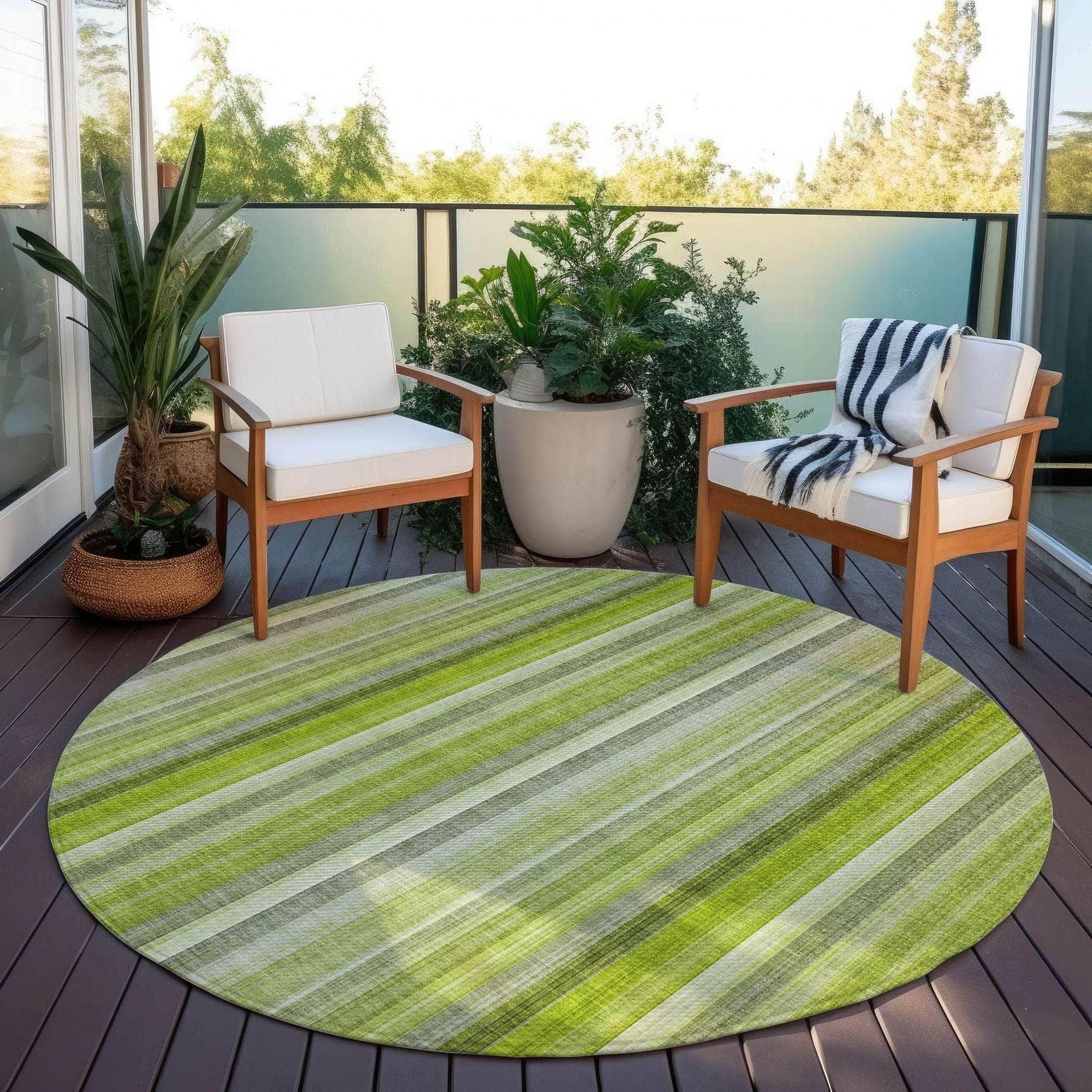 Machine Made ACN543 Green Rugs