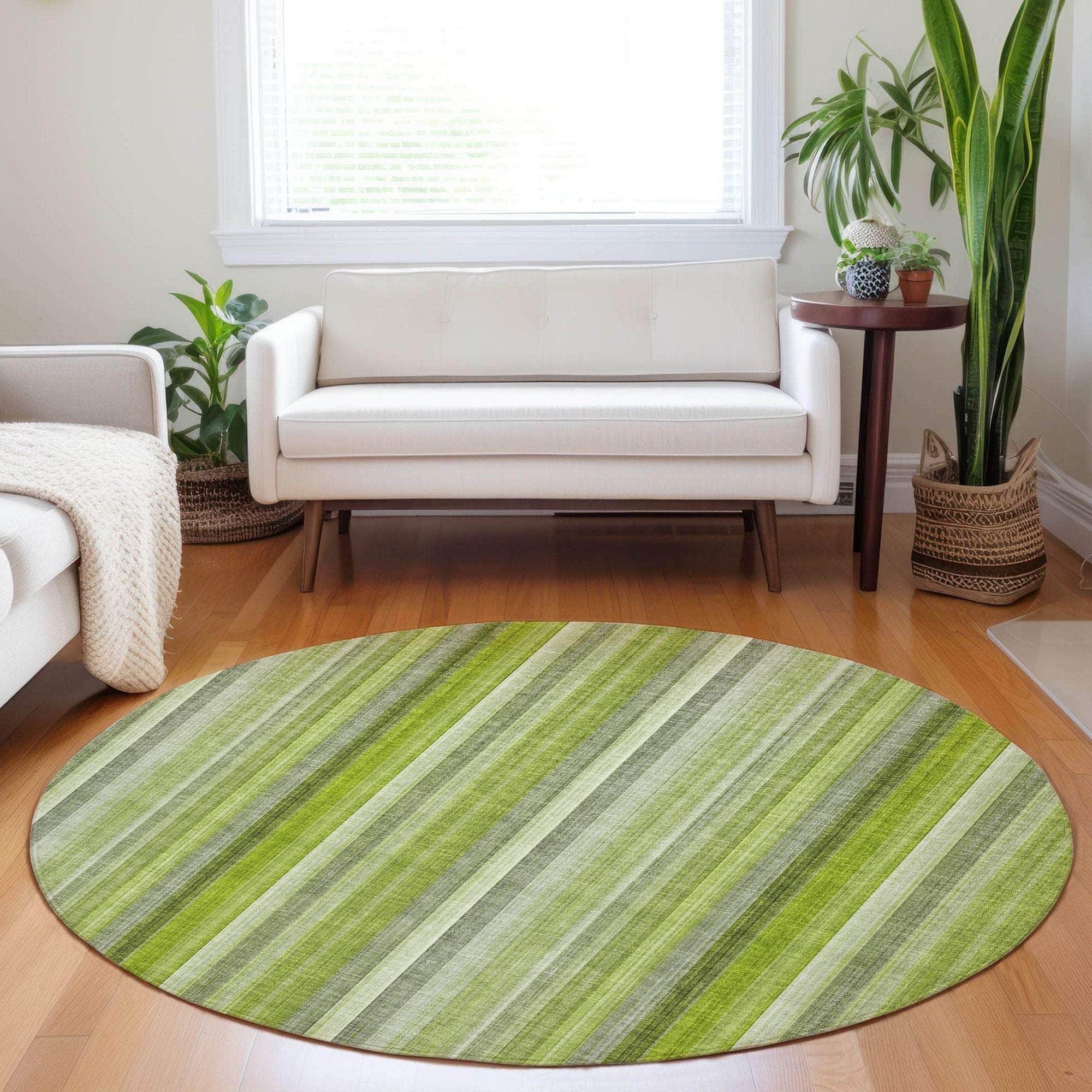Machine Made ACN543 Green Rugs