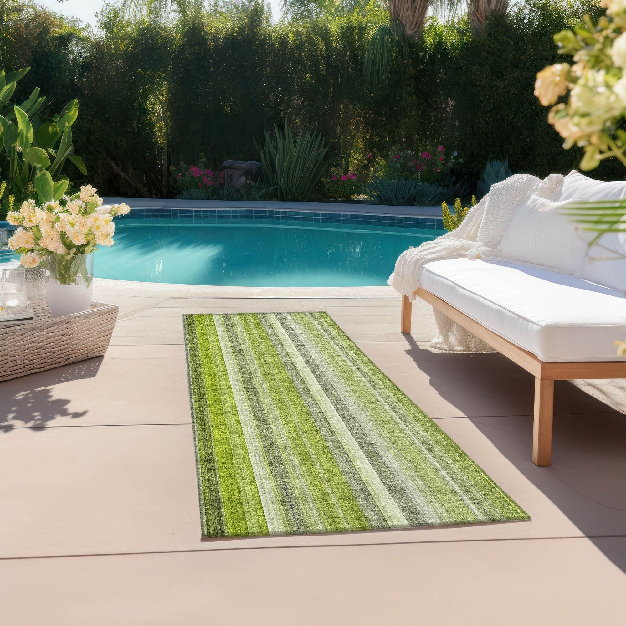 Machine Made ACN543 Green Rugs