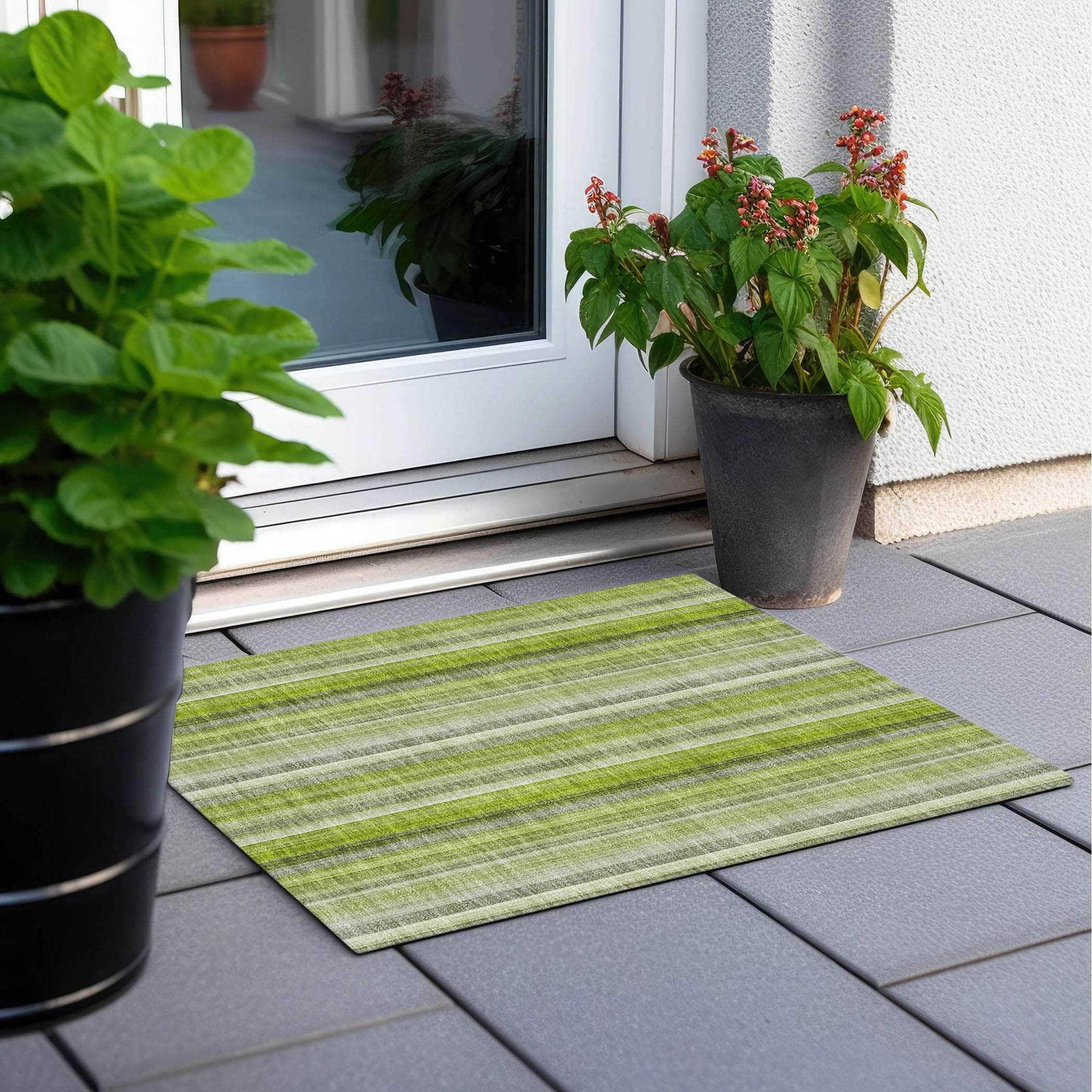 Machine Made ACN543 Green Rugs