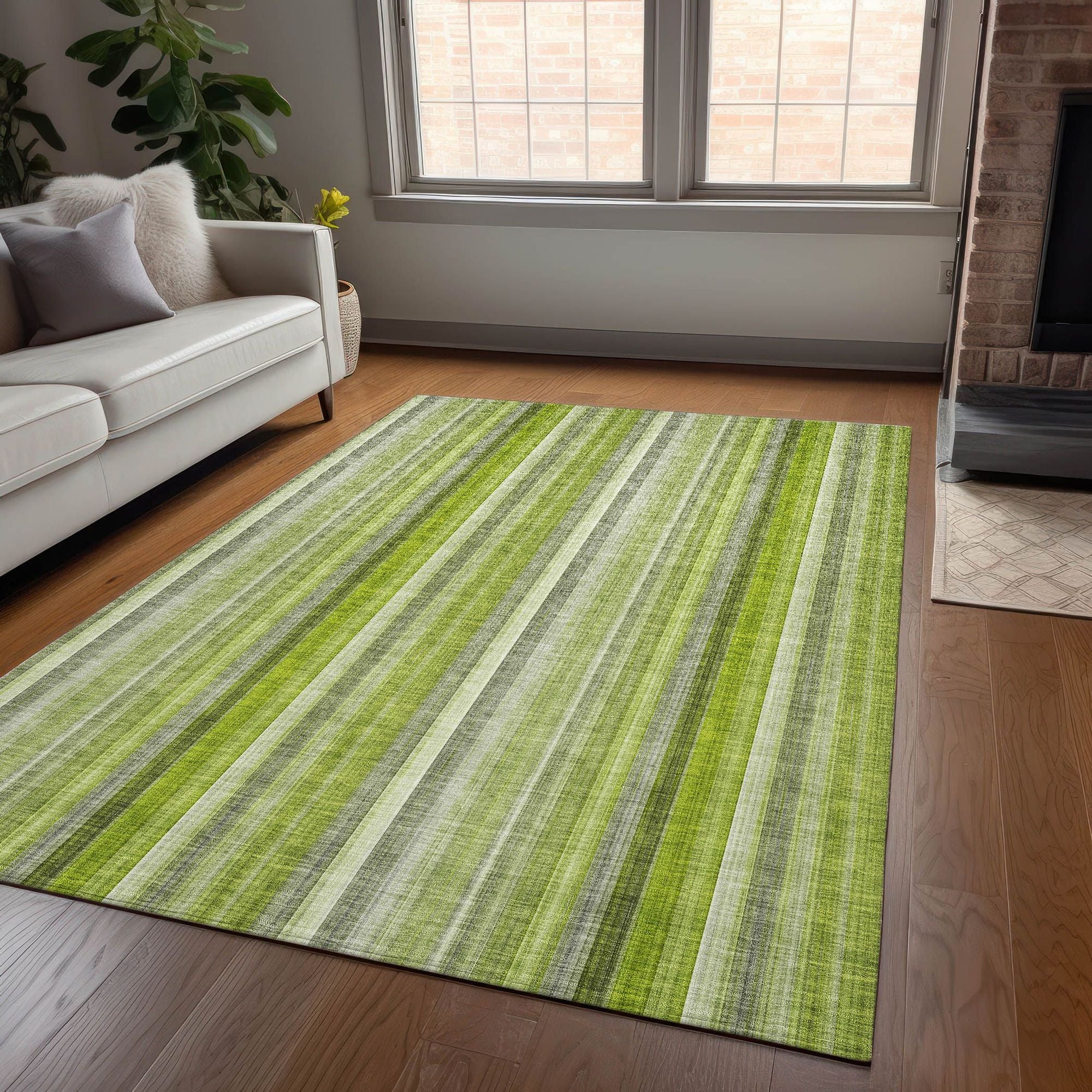 Machine Made ACN543 Green Rugs