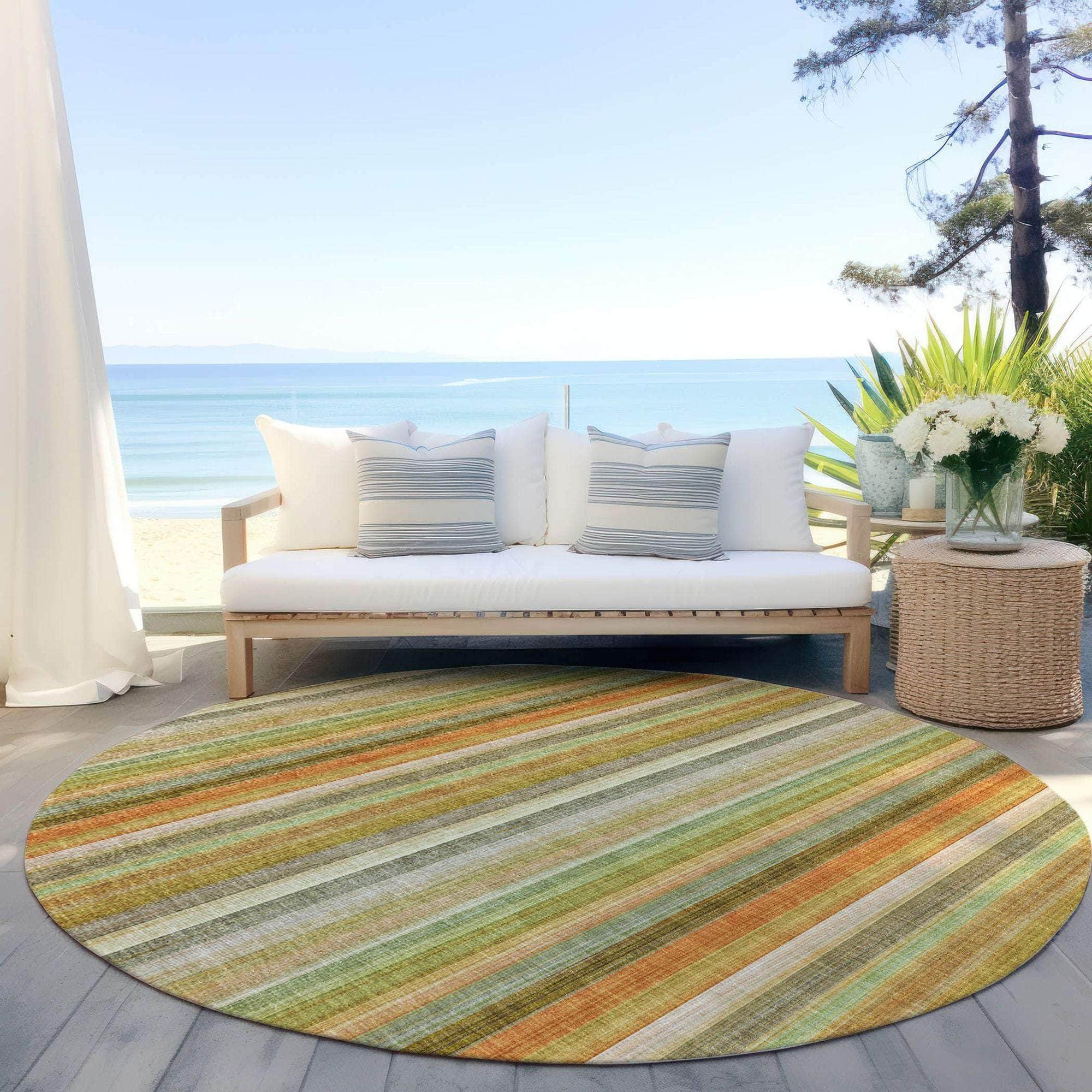 Machine Made ACN543 Khaki Brown Rugs