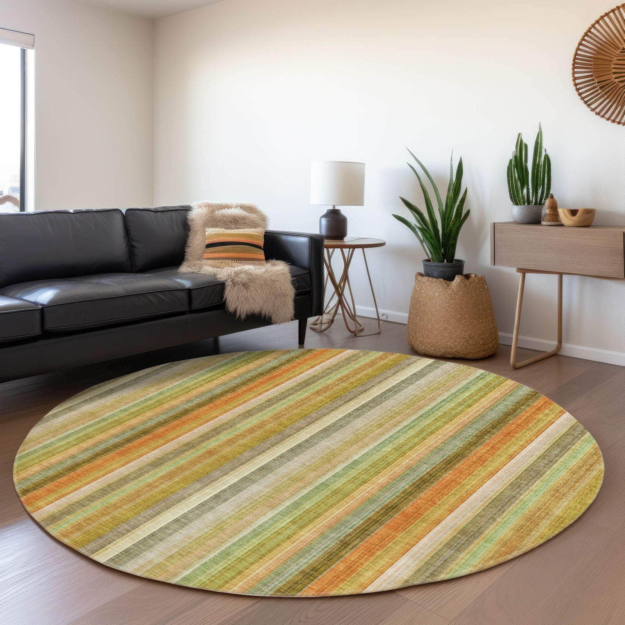 Machine Made ACN543 Khaki Brown Rugs