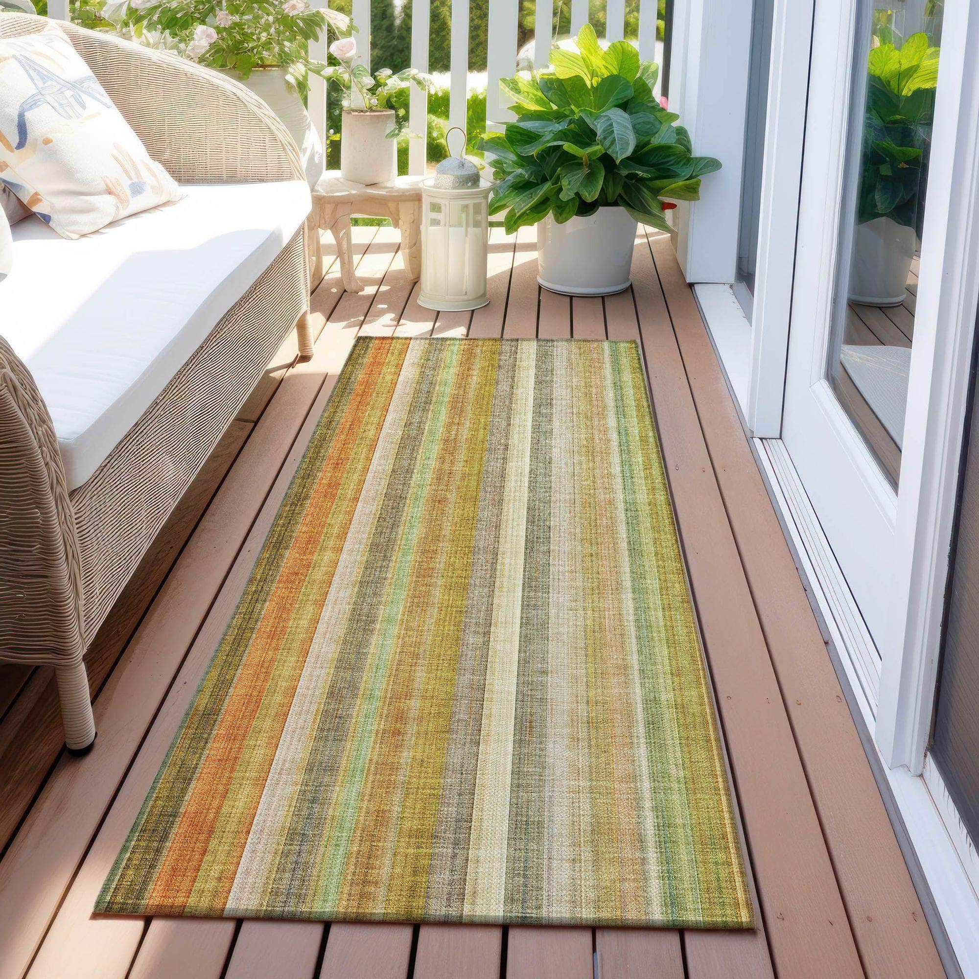 Machine Made ACN543 Khaki Brown Rugs