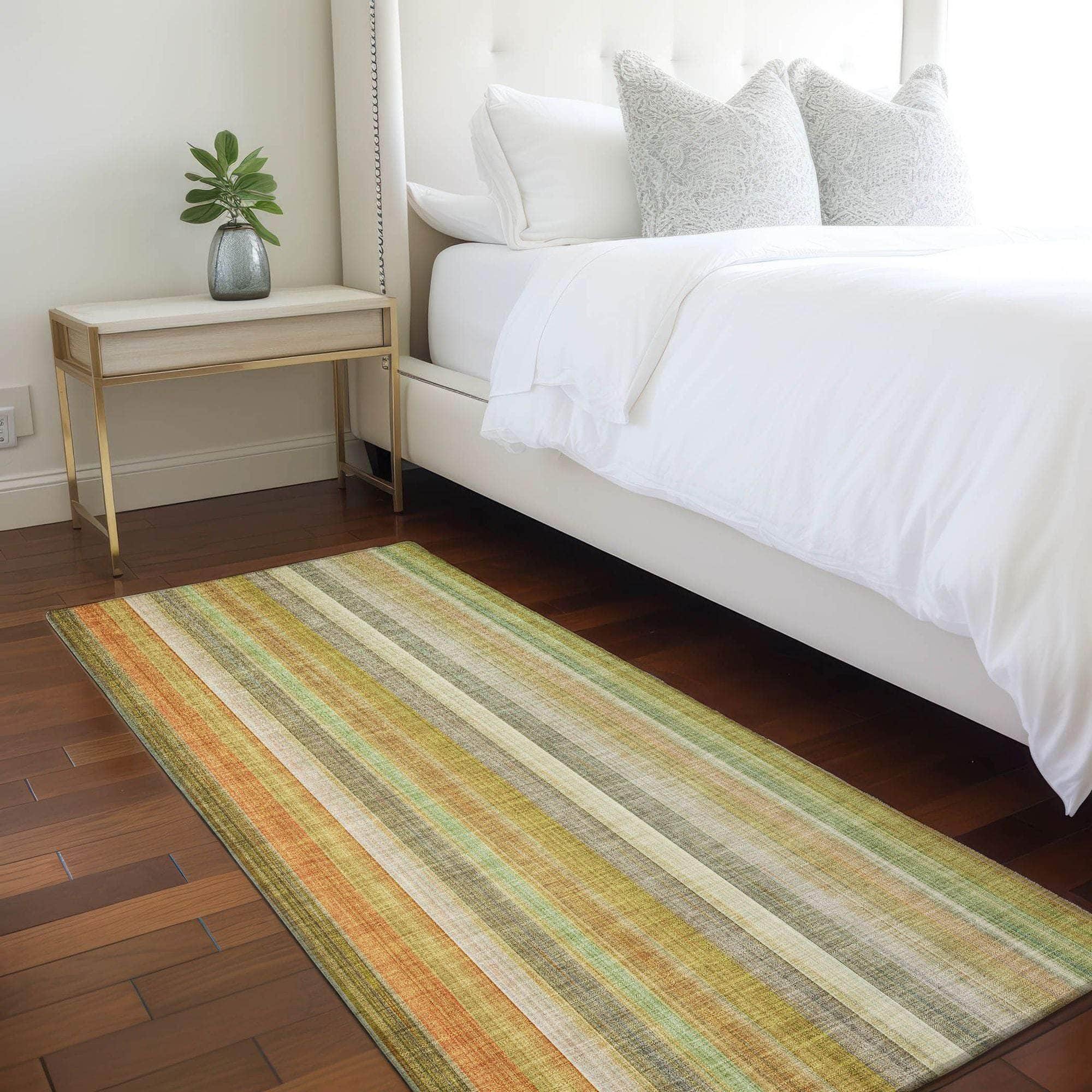 Machine Made ACN543 Khaki Brown Rugs