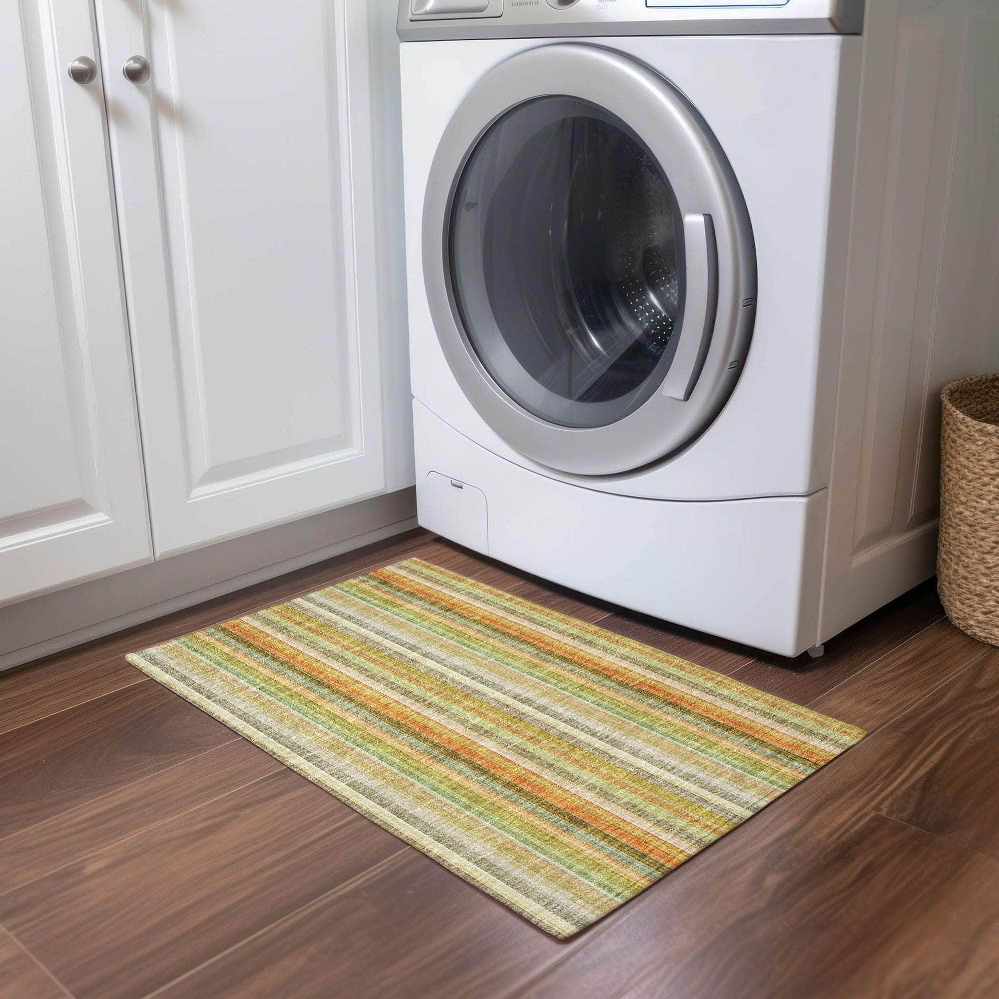 Machine Made ACN543 Khaki Brown Rugs