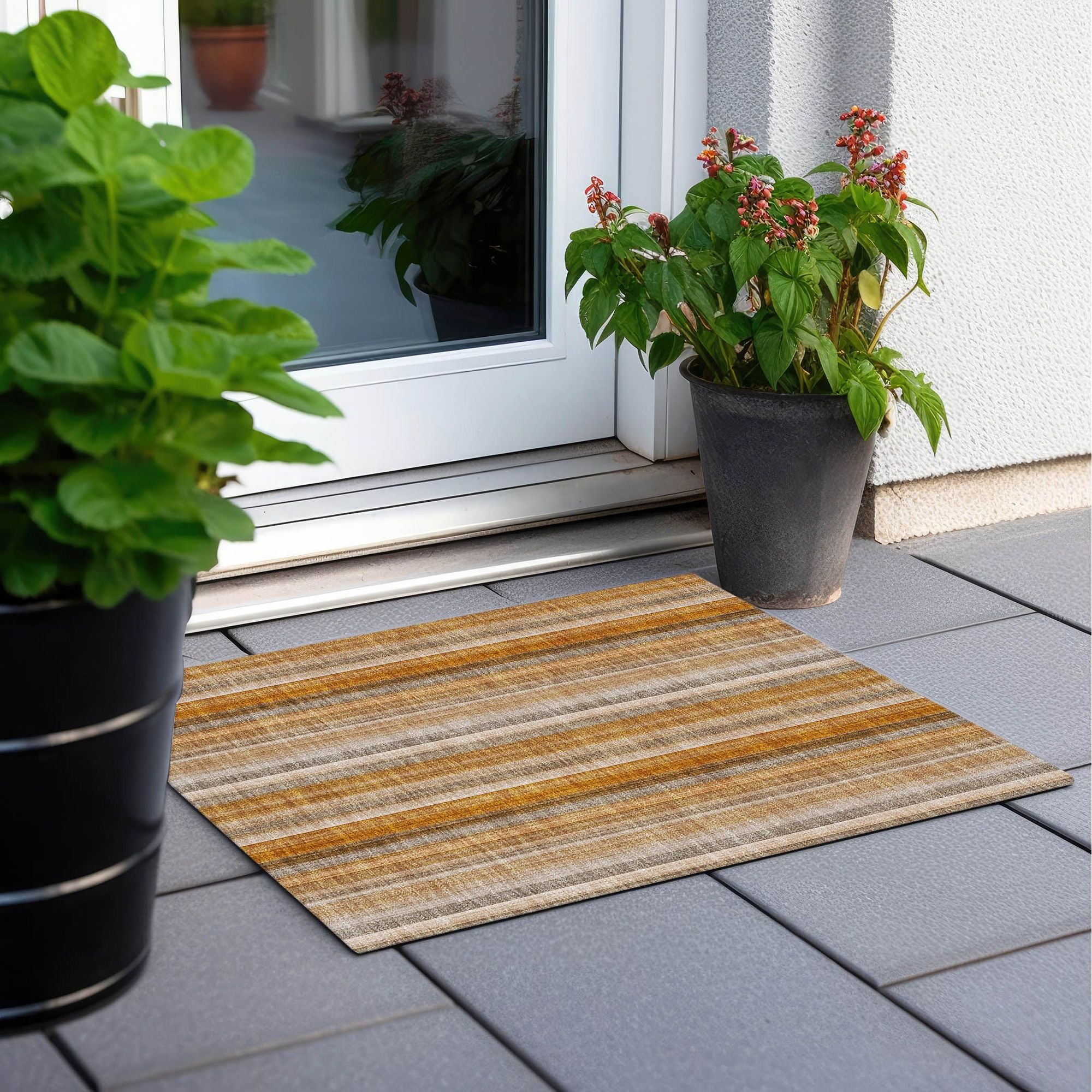 Machine Made ACN543 Paprika Orange Rugs