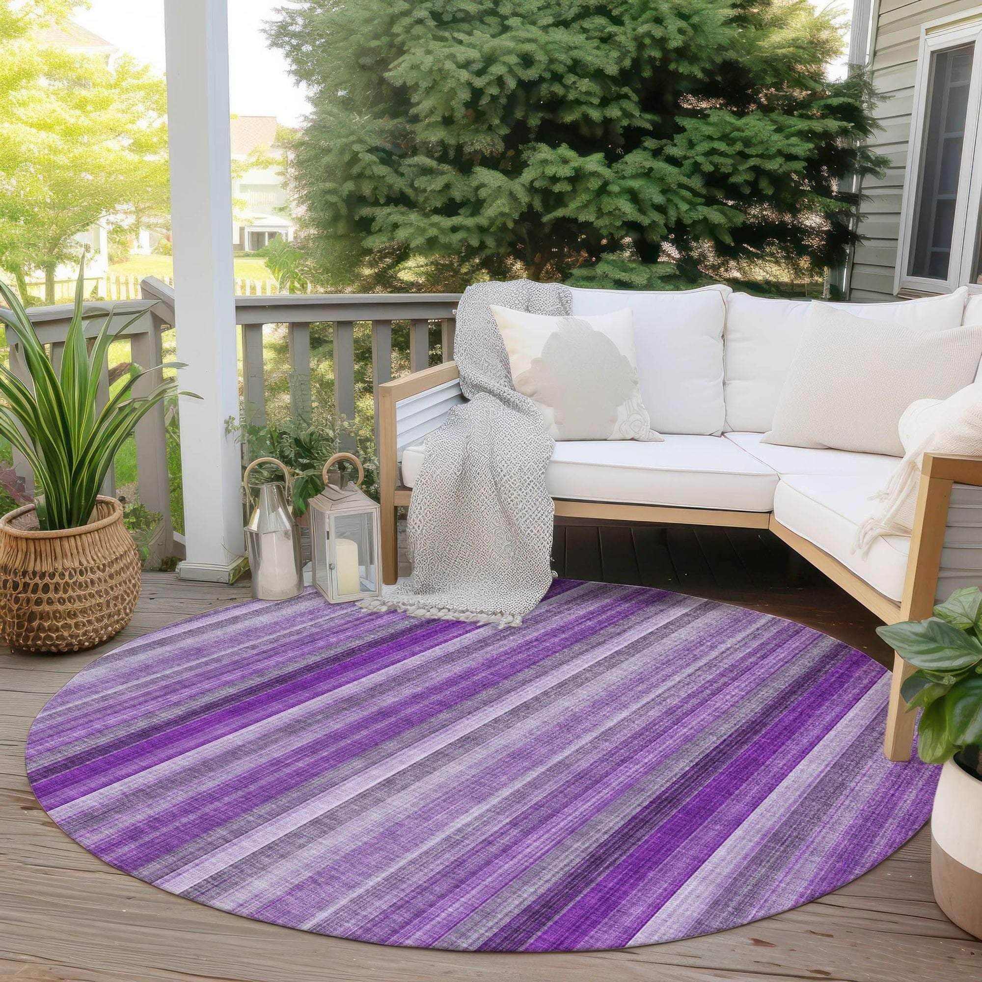 Machine Made ACN543 Purple Rugs