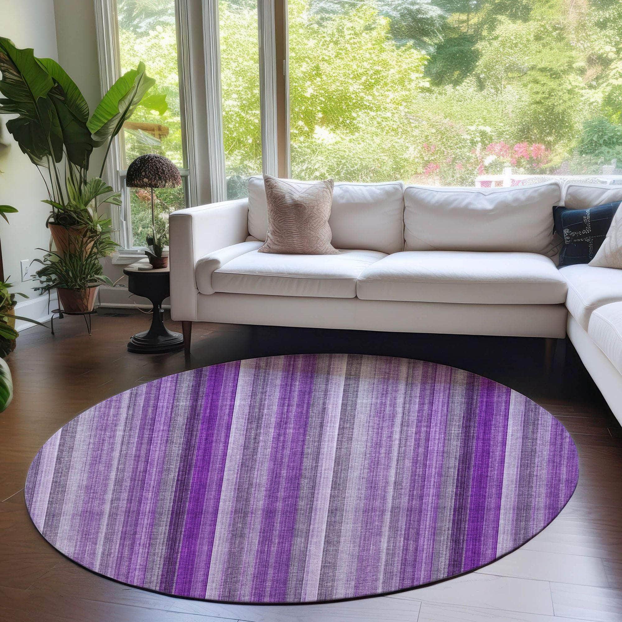 Machine Made ACN543 Purple Rugs